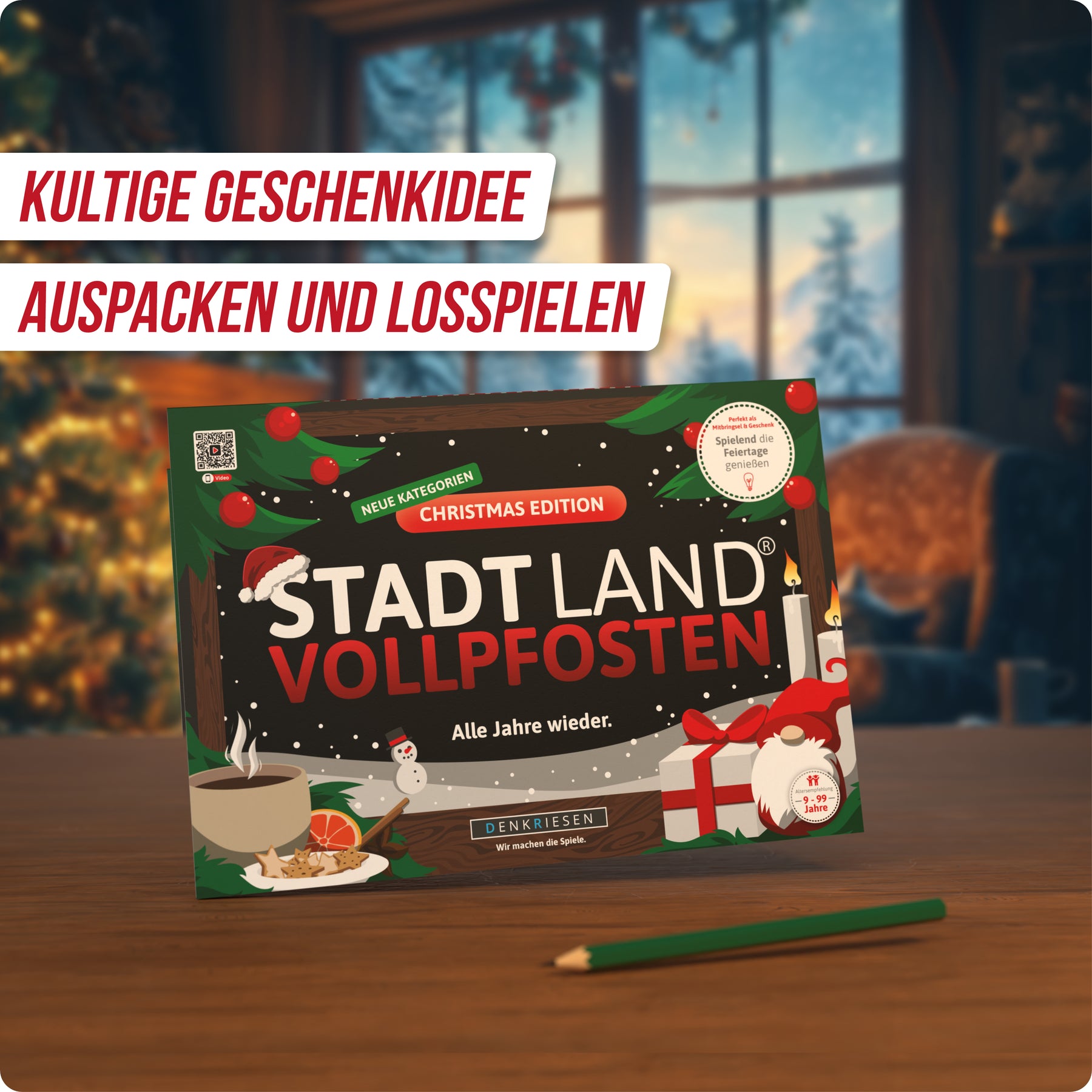 Stadt Land Vollpfosten® Spielblock | Christmas Edition