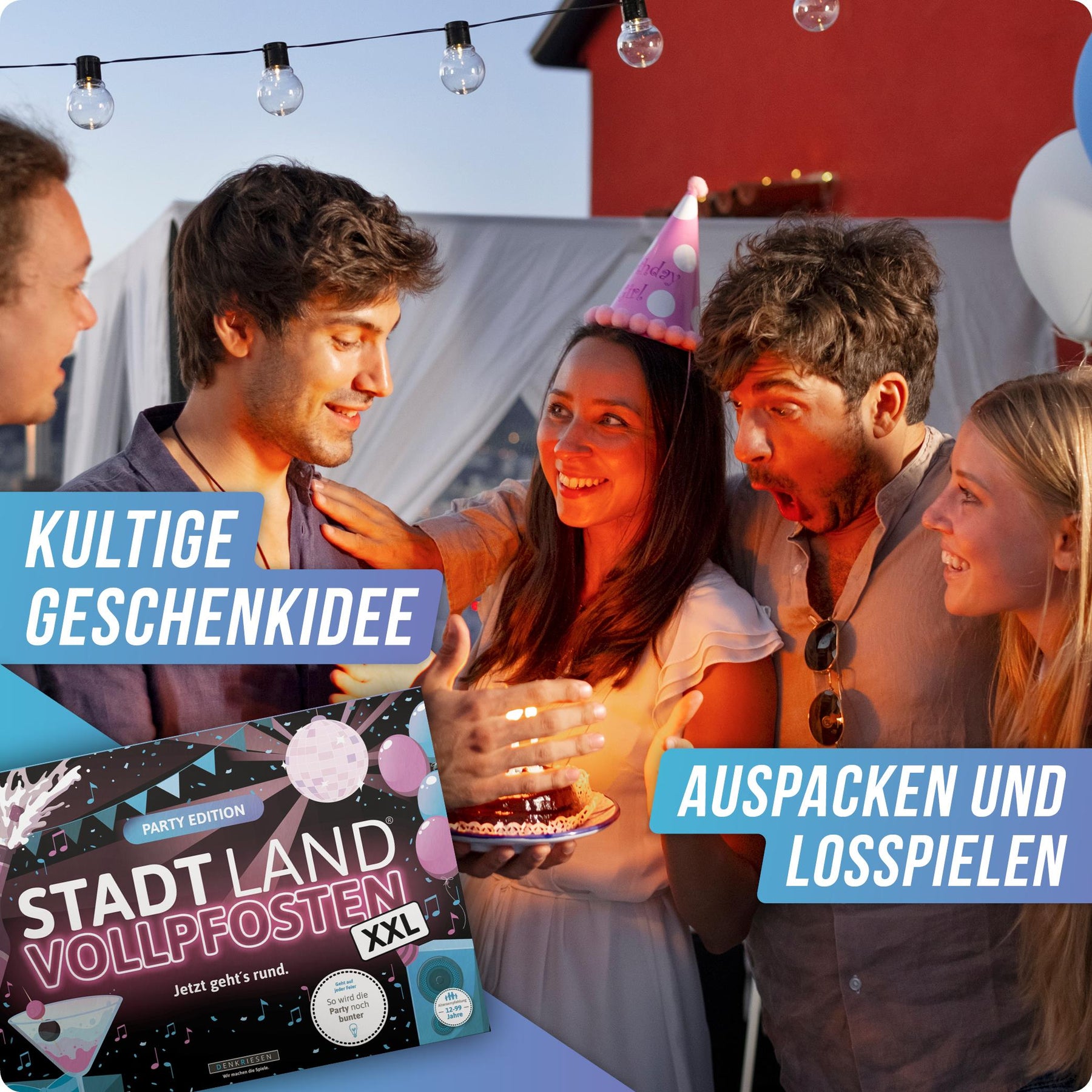 Stadt Land Vollpfosten® A3 Spielblock | Party Edition