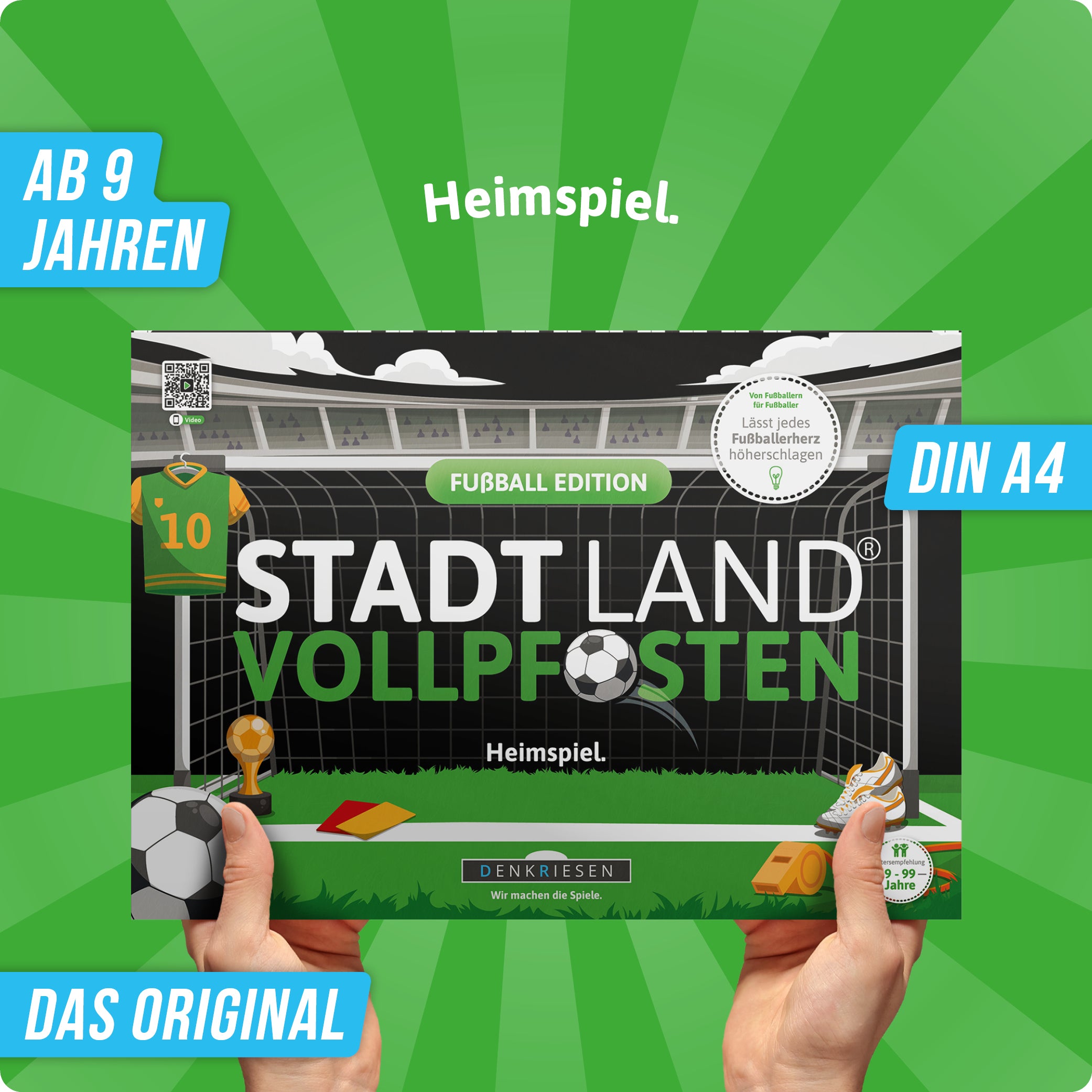 Stadt Land Vollpfosten® Fußball Edition – "Heimspiel." | A4 Spielblock
