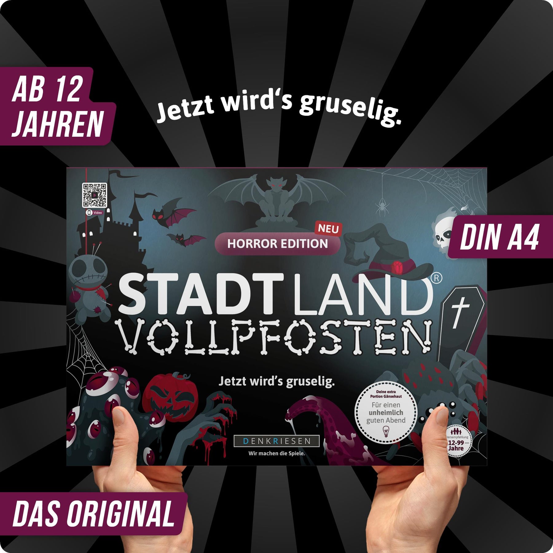Stadt Land Vollpfosten® Spielblock | Horror Edition