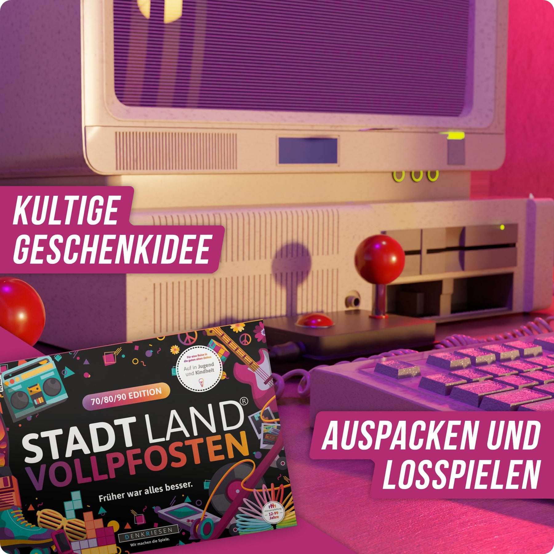 Stadt Land Vollpfosten® Spielblock | 70/80/90 Edition