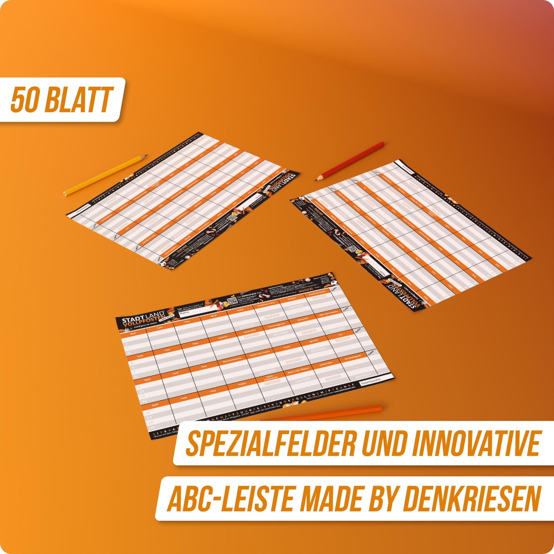 Stadt Land Vollpfosten® Spielblock | Classic Edition