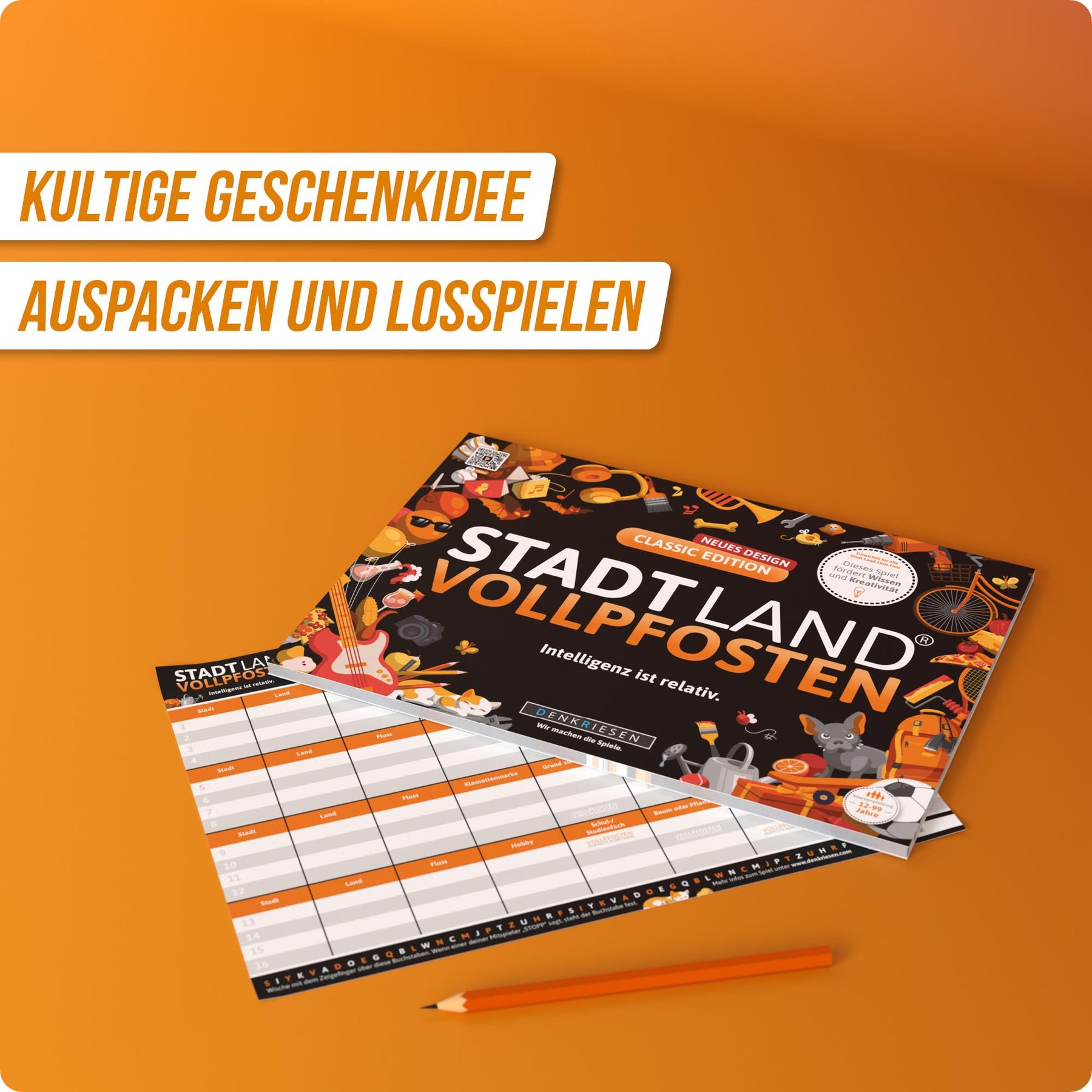Stadt Land Vollpfosten® Spielblock | Classic Edition