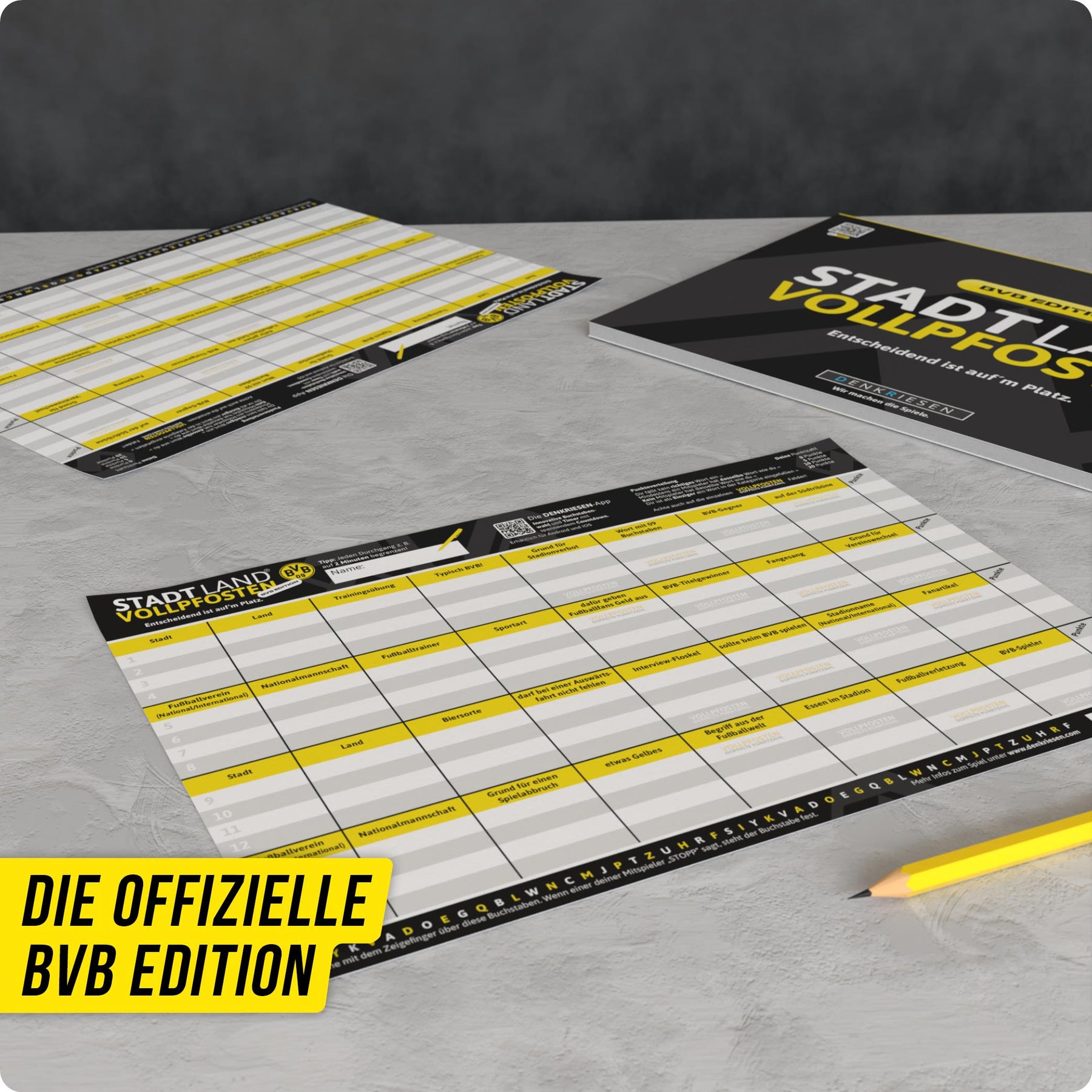Stadt Land Vollpfosten® Spielblock | BVB Edition