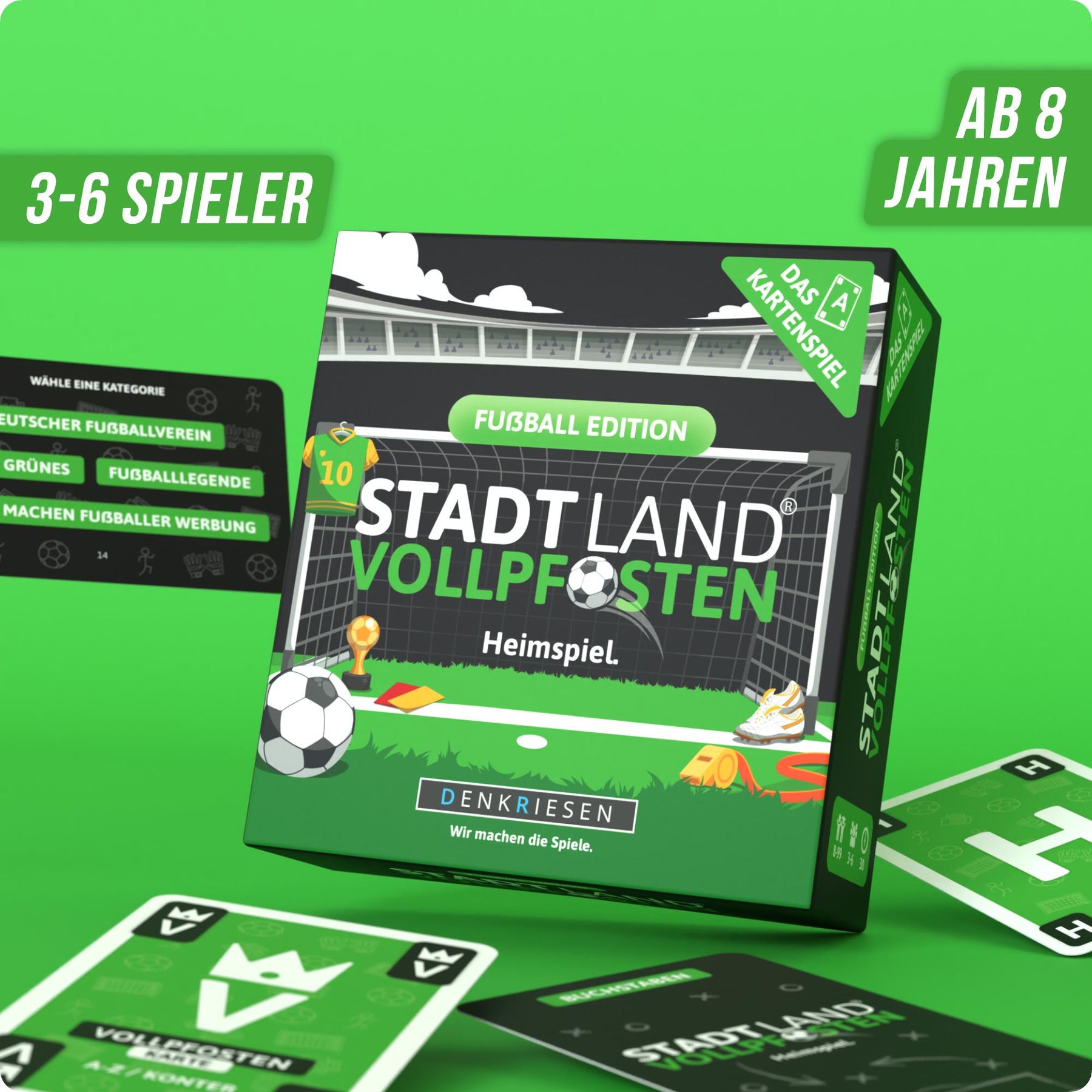 Stadt Land Vollpfosten® Kartenspiel | Fußball Edition
