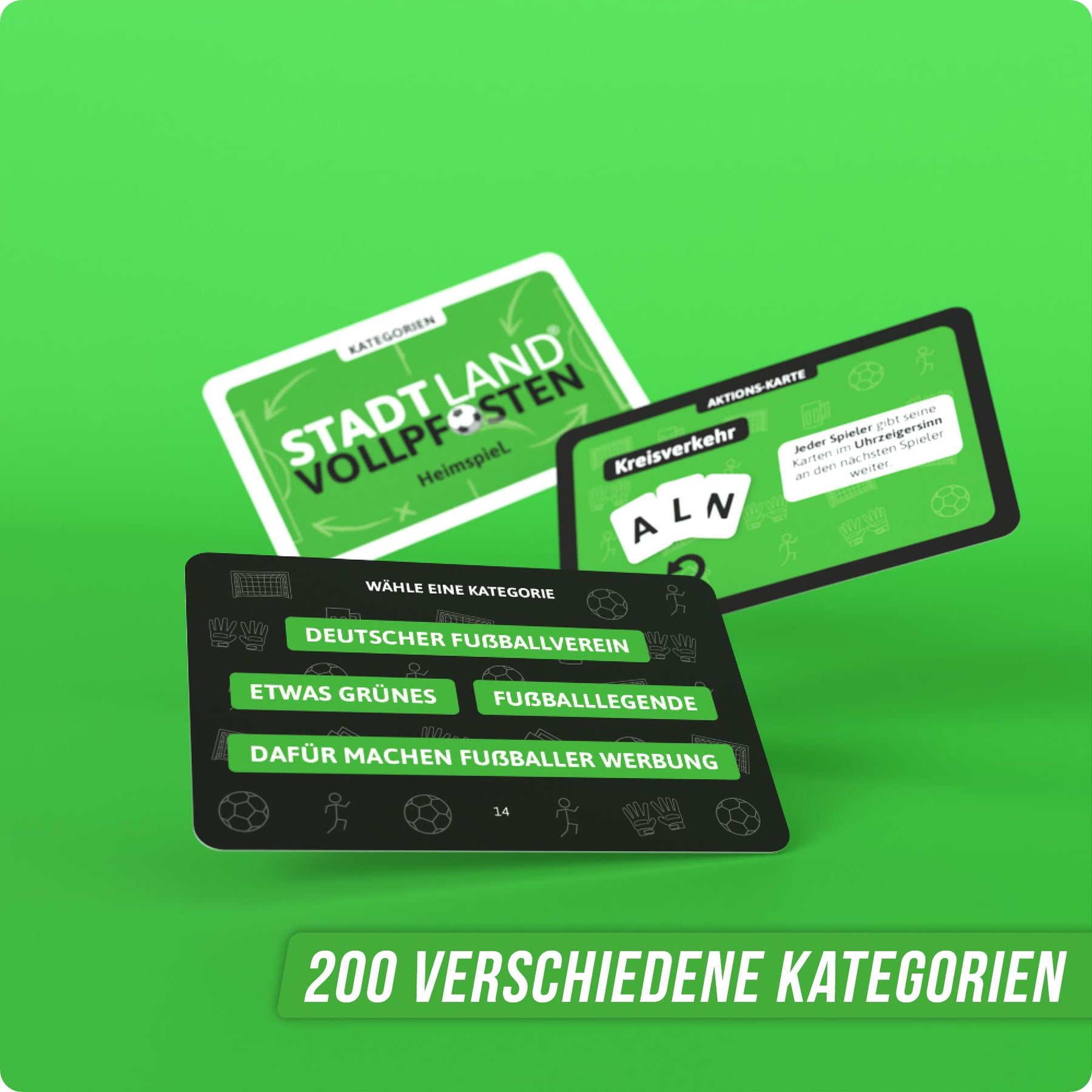 Stadt Land Vollpfosten® Kartenspiel | Fußball Edition