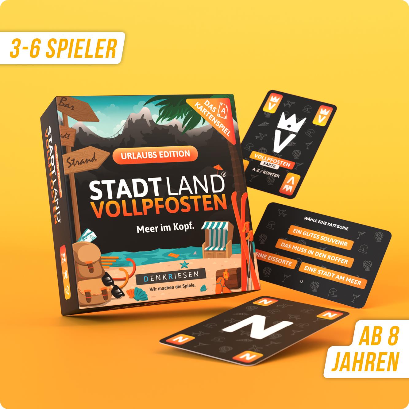 Stadt Land Vollpfosten® Kartenspiel | Urlaubs Edition