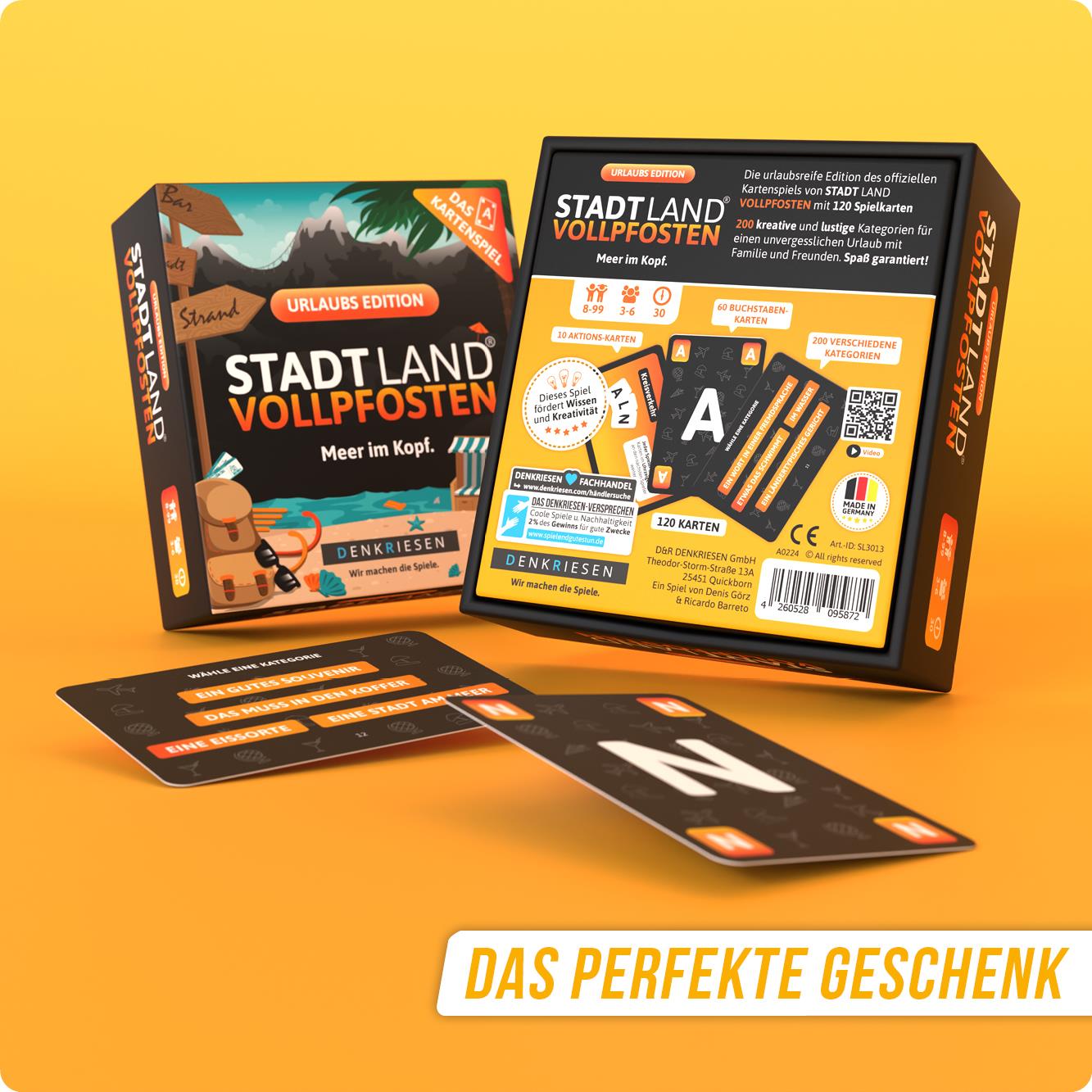 Stadt Land Vollpfosten® Kartenspiel | Urlaubs Edition