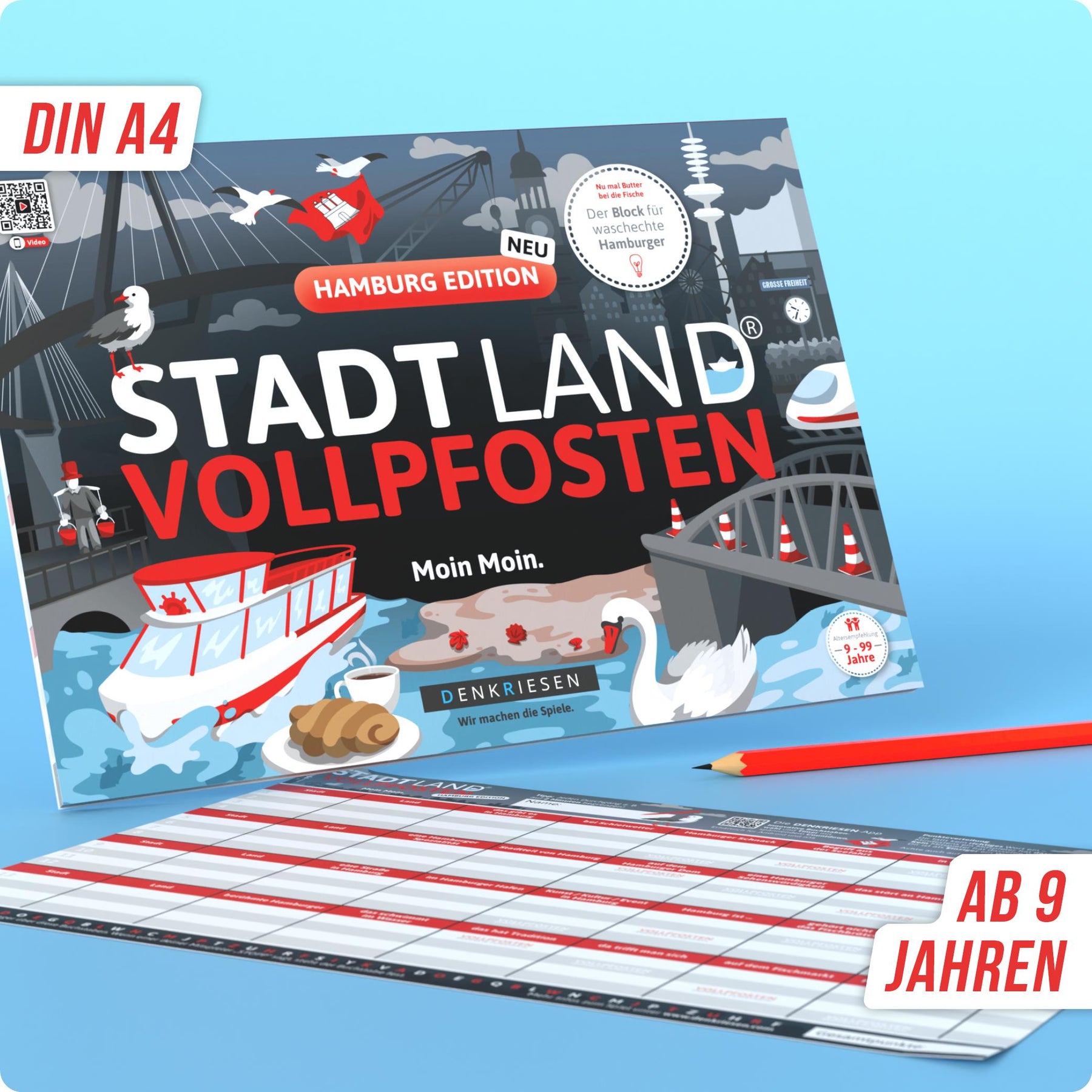 Stadt Land Vollpfosten® Spielblock | Hamburg Edition