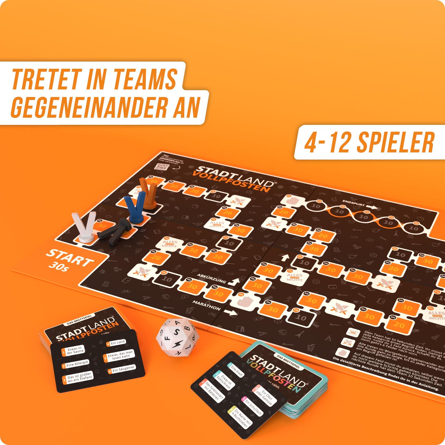 Stadt Land Vollpfosten® Das Brettspiel | inkl. Junior Erweiterung