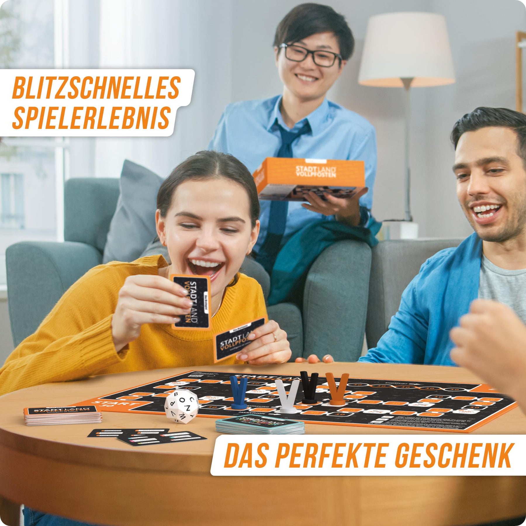 Stadt Land Vollpfosten® Das Brettspiel | inkl. Junior Erweiterung