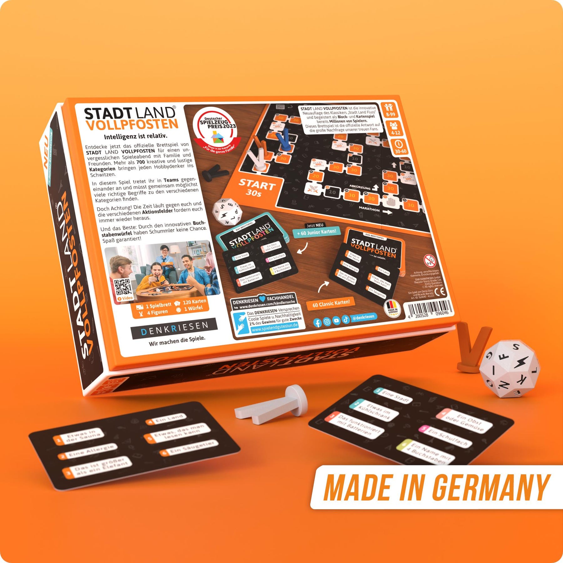 Stadt Land Vollpfosten® Das Brettspiel | inkl. Junior Erweiterung