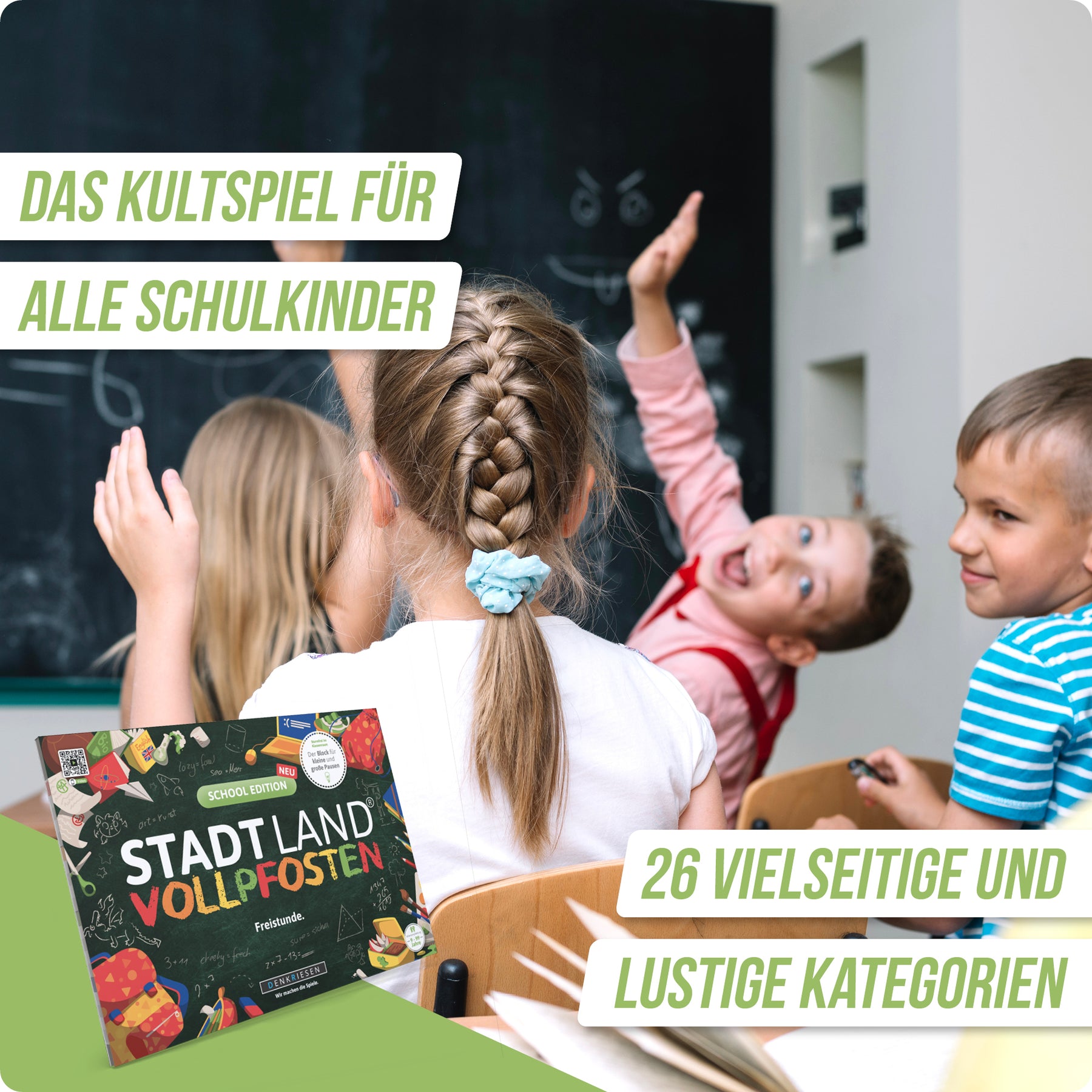 Stadt Land Vollpfosten® Spielblock | School Edition
