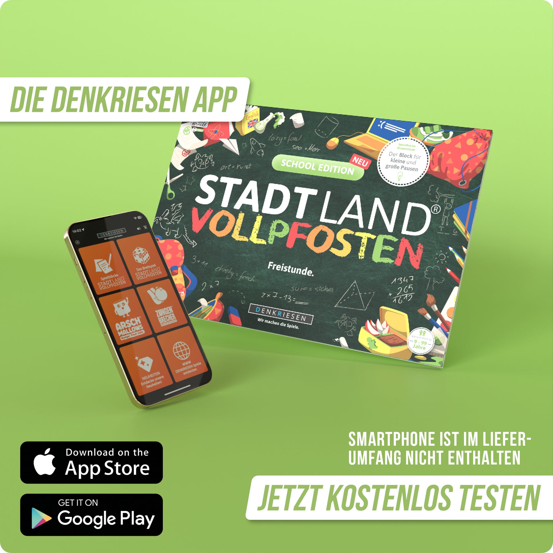 Stadt Land Vollpfosten® Spielblock | School Edition