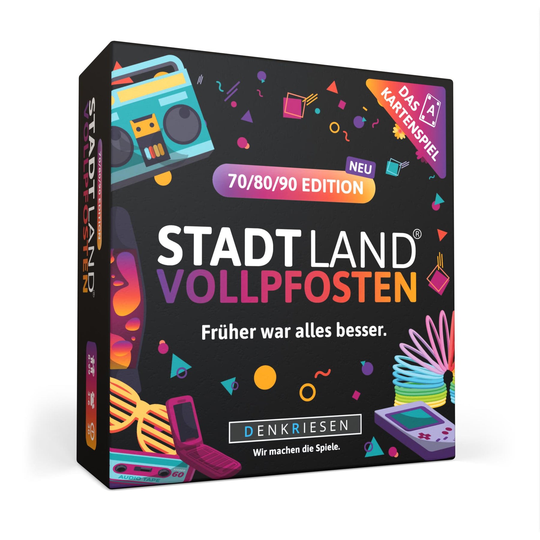 Stadt Land Vollpfosten® Kartenspiel | 70/80/90 Edition