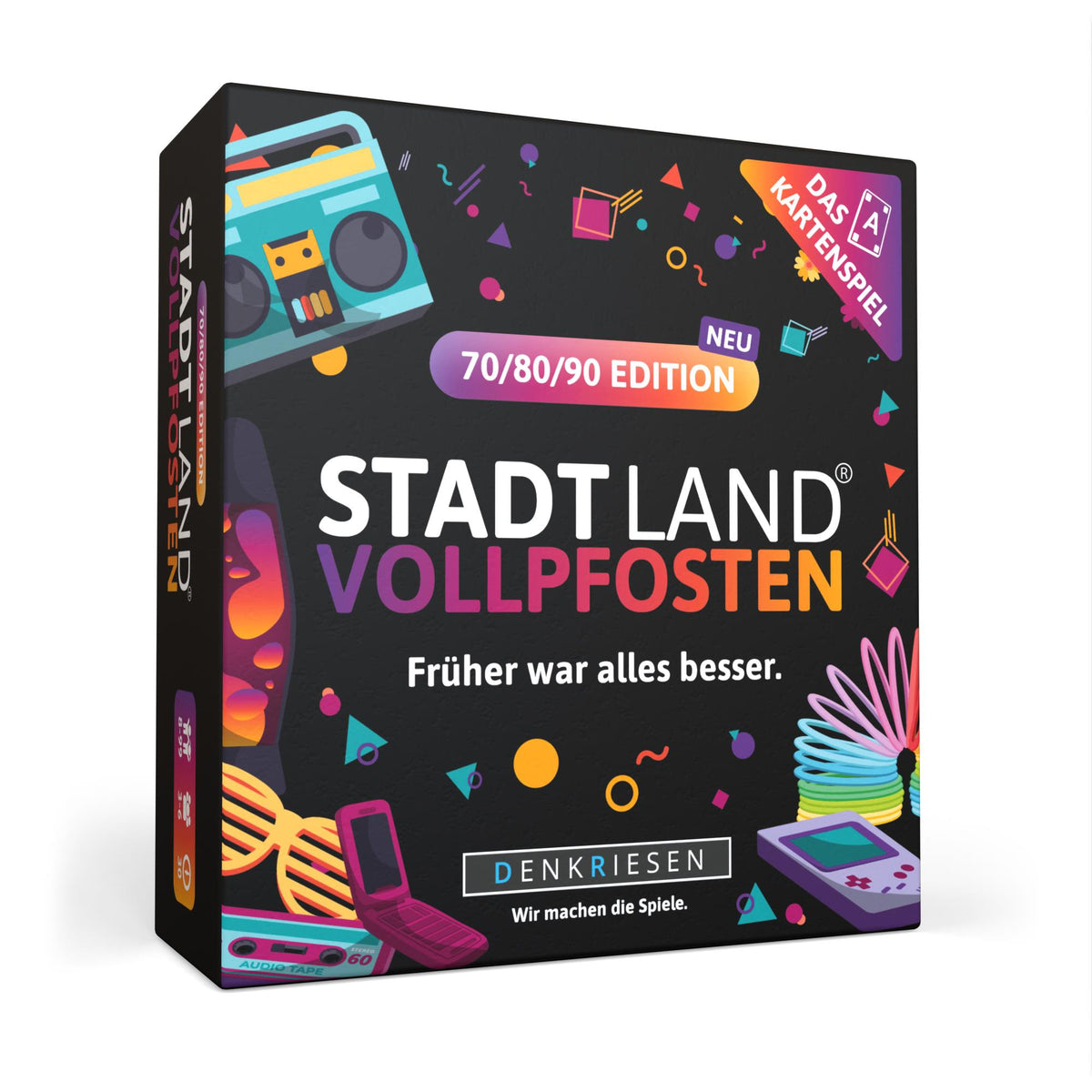 Stadt Land Vollpfosten® Kartenspiel | 70/80/90 Edition