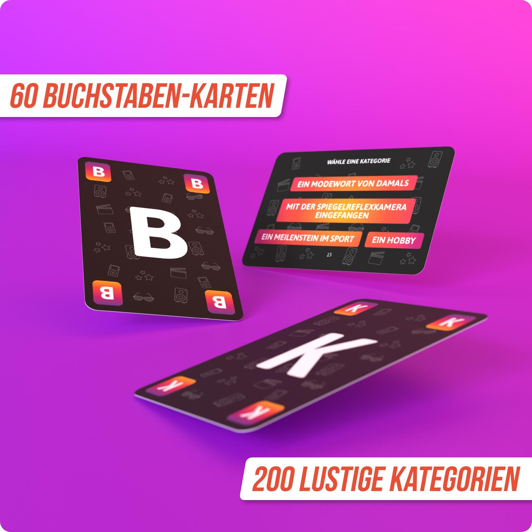 Stadt Land Vollpfosten® Kartenspiel | 70/80/90 Edition
