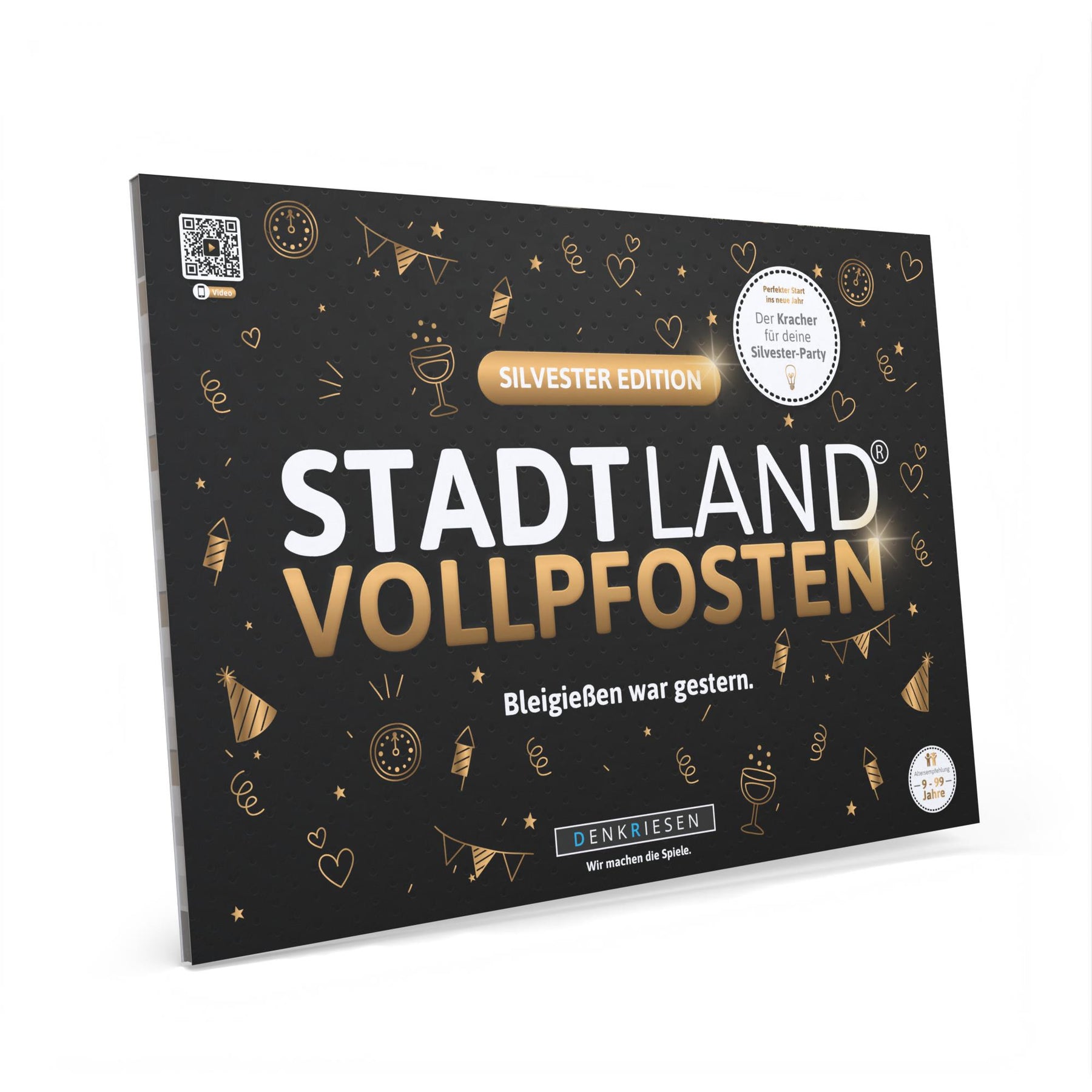 Stadt Land Vollpfosten® Spielblock | Silvester Edition