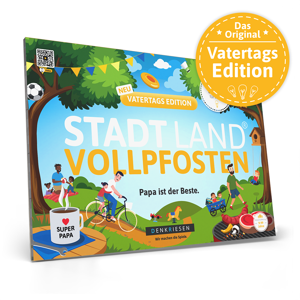Stadt Land Vollpfosten® Spielblock | Vatertags Edition