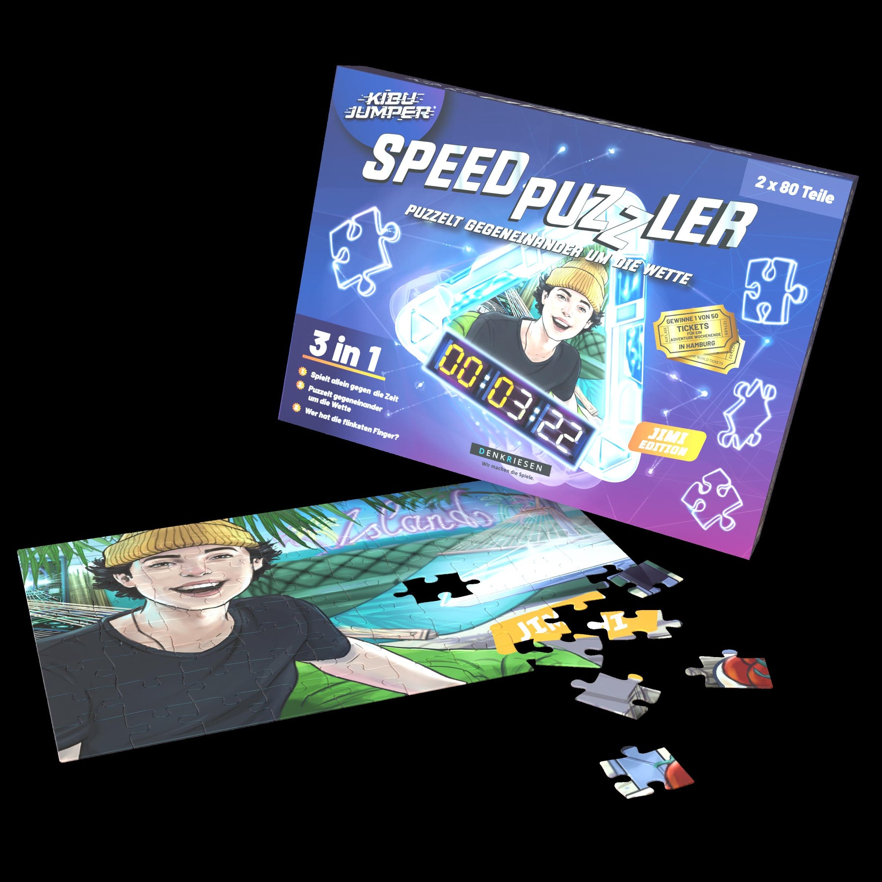 DENKRIESEN KIBU Jumper Speed Puzzler Maya Edition | Gioco Puzzle 80 Pezzi Con App | Da 6 Anni In Su