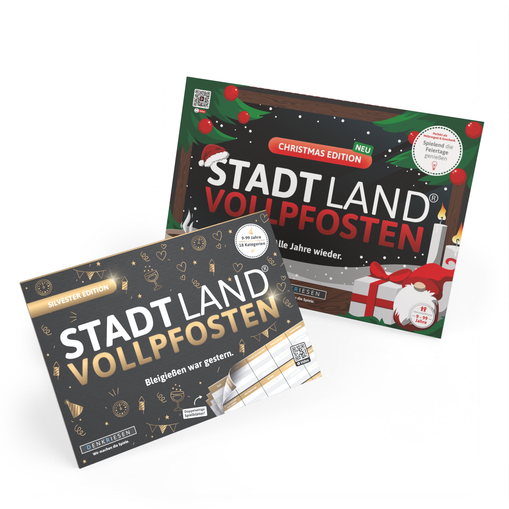 Spar-Set Eve - STADT LAND VOLLPFOSTEN® - Silvester Edition - A5 + Christmas Edition - A4