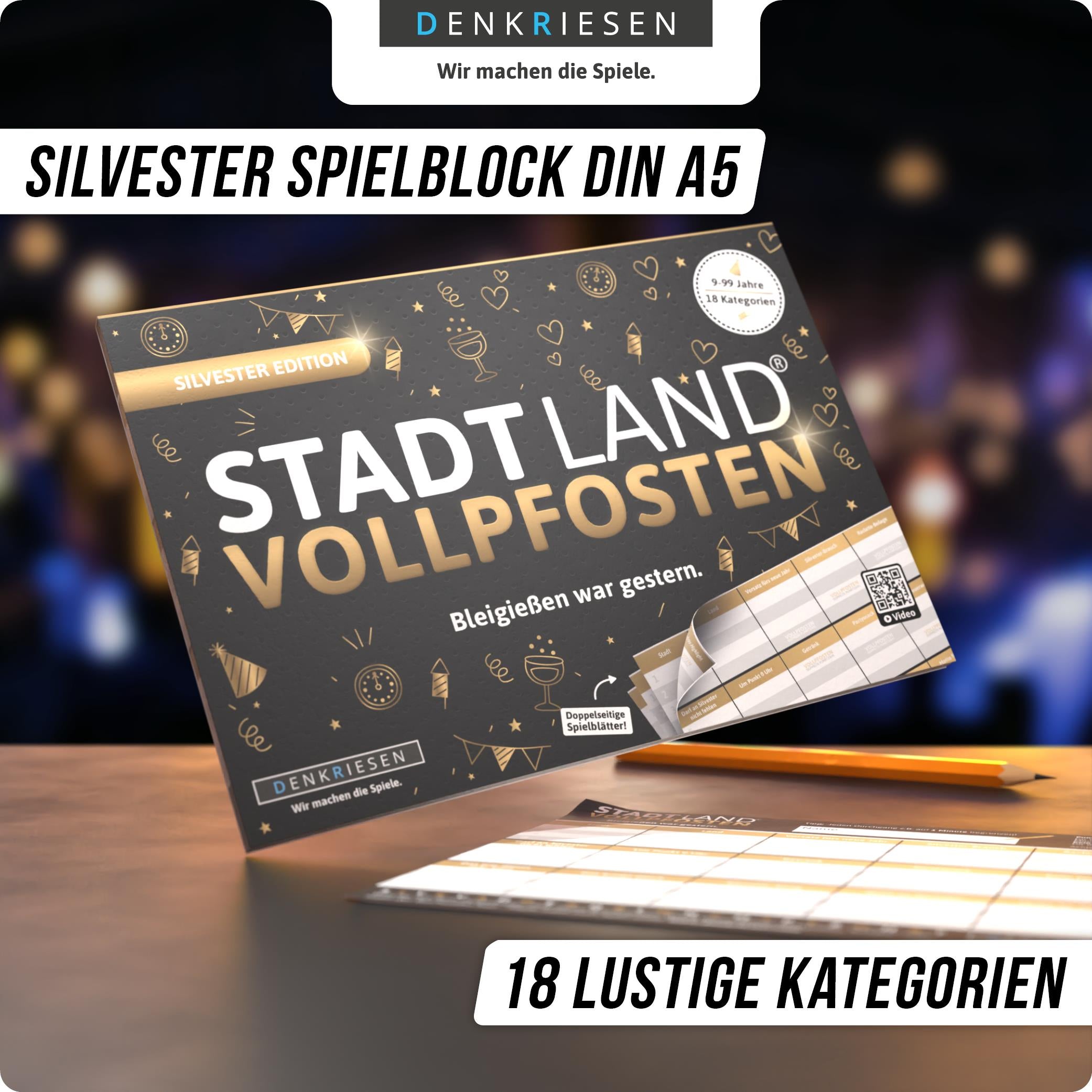 Spar-Set Eve - STADT LAND VOLLPFOSTEN® - Silvester Edition - A5 + Christmas Edition - A4