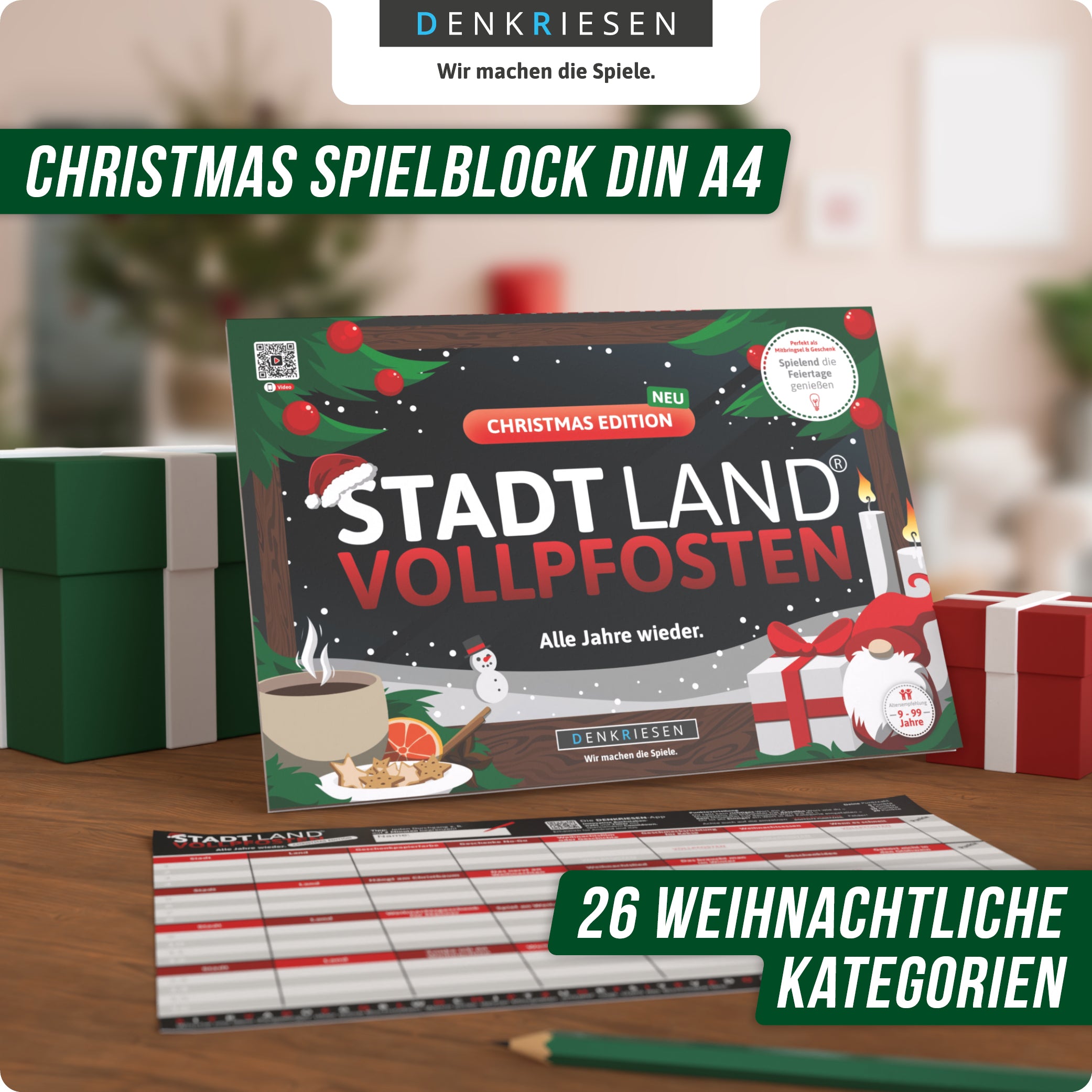 Spar-Set Eve - STADT LAND VOLLPFOSTEN® - Silvester Edition - A5 + Christmas Edition - A4