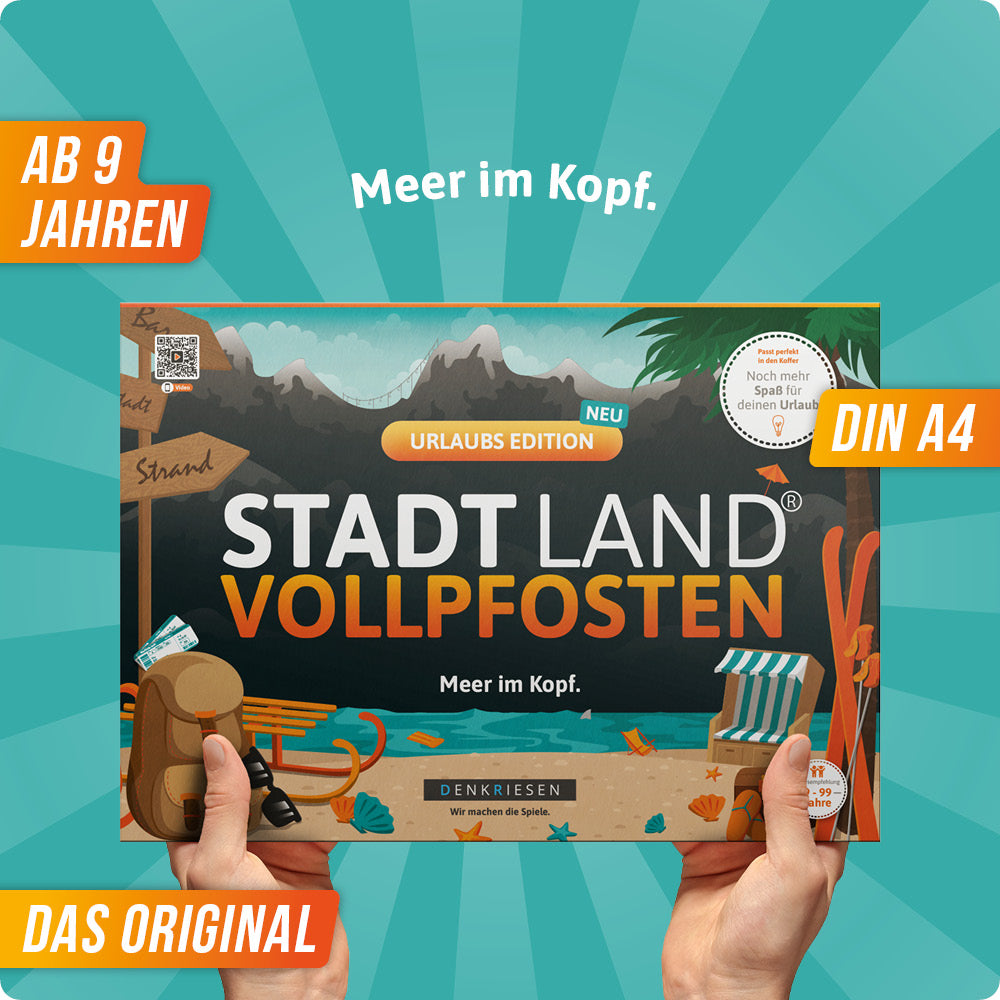 Stadt Land Vollpfosten® Spielblock | Urlaubs Edition
