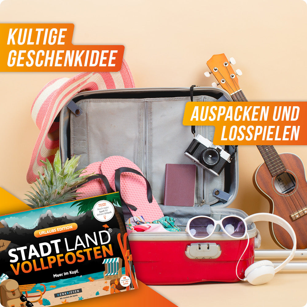 Stadt Land Vollpfosten® Spielblock | Urlaubs Edition
