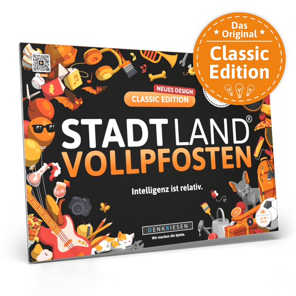 DENKRIESEN Stadt Land VOLLPFOSTEN® Classic Edition - Gioco Di Società In Formato A4 - 23 Categorie Divertenti
