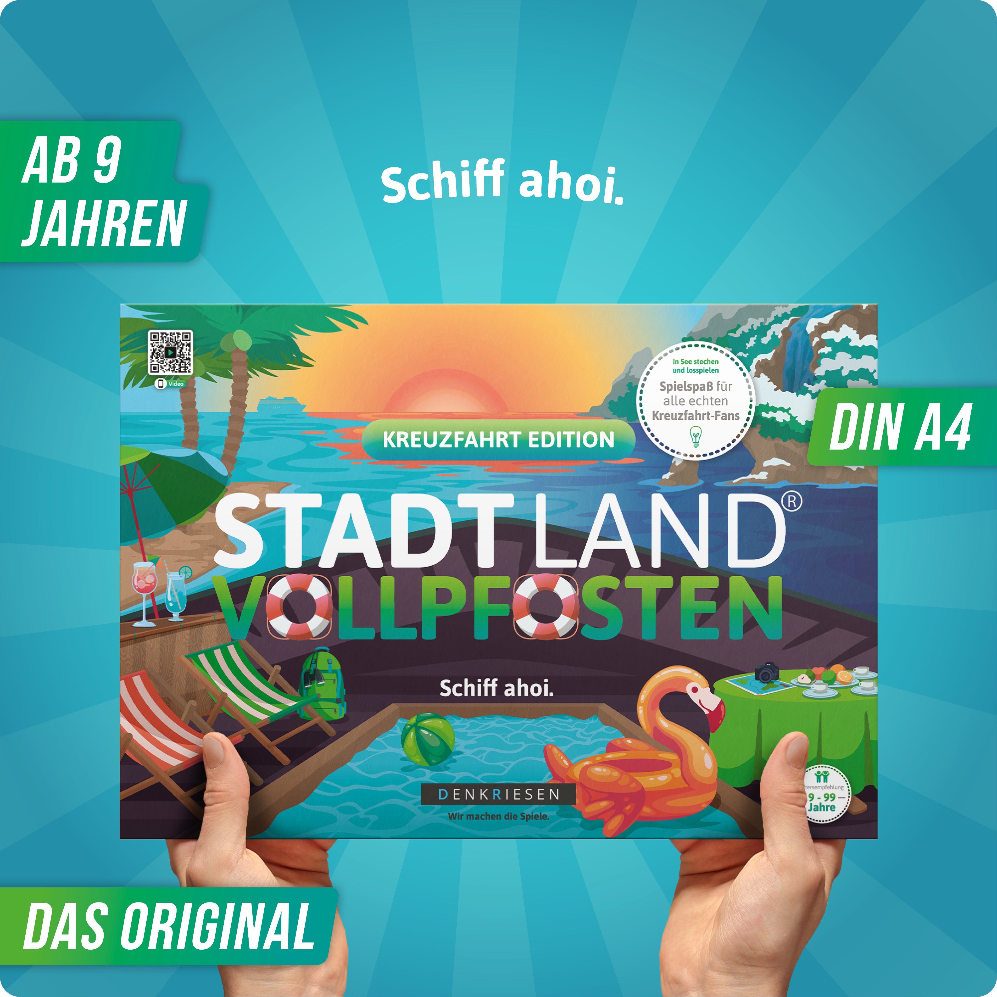 Stadt Land Vollpfosten® Kreuzfahrt Edition – "Schiff ahoi!" | A4 Spielblock