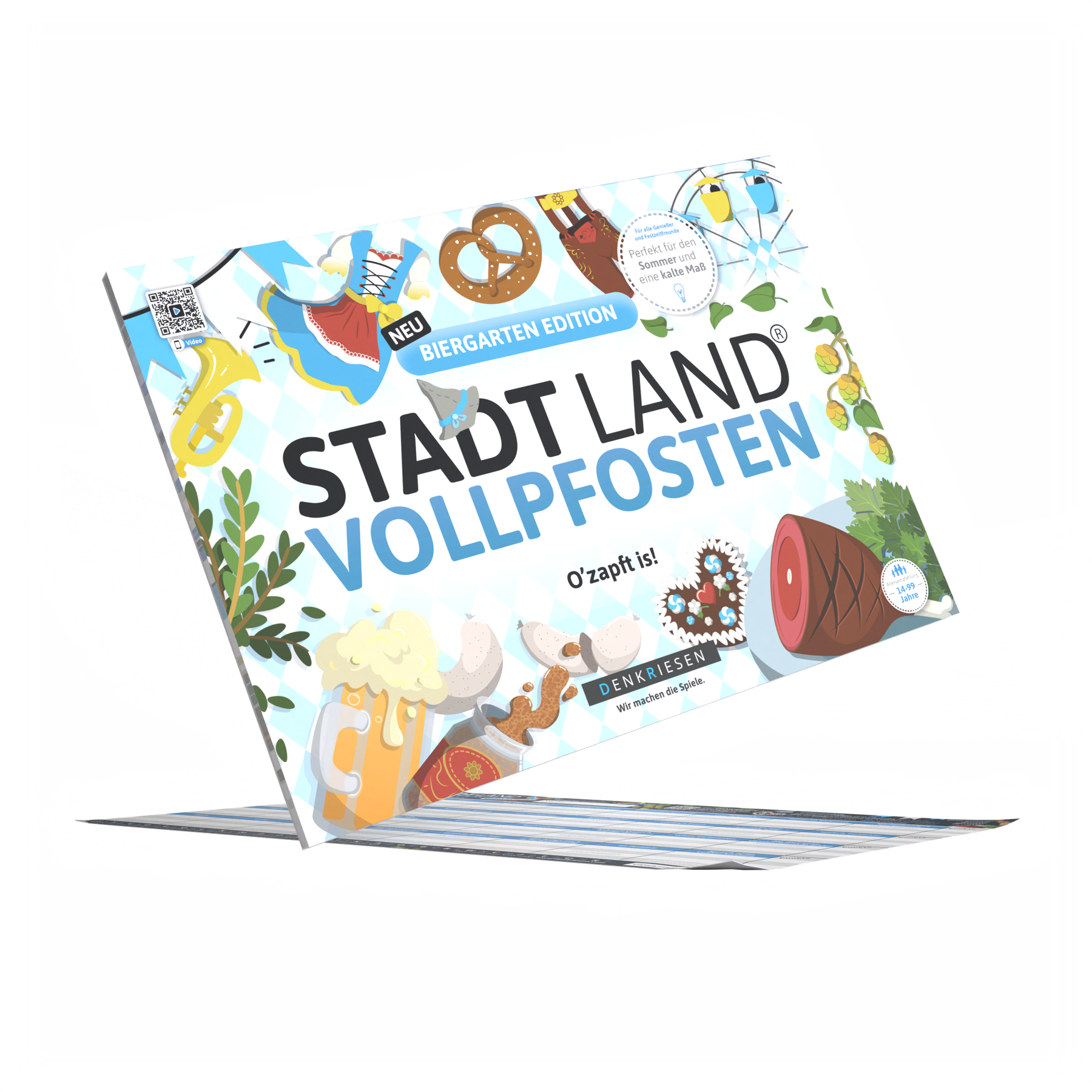 Stadt Land Vollpfosten® Spielblock | Biergarten Edition