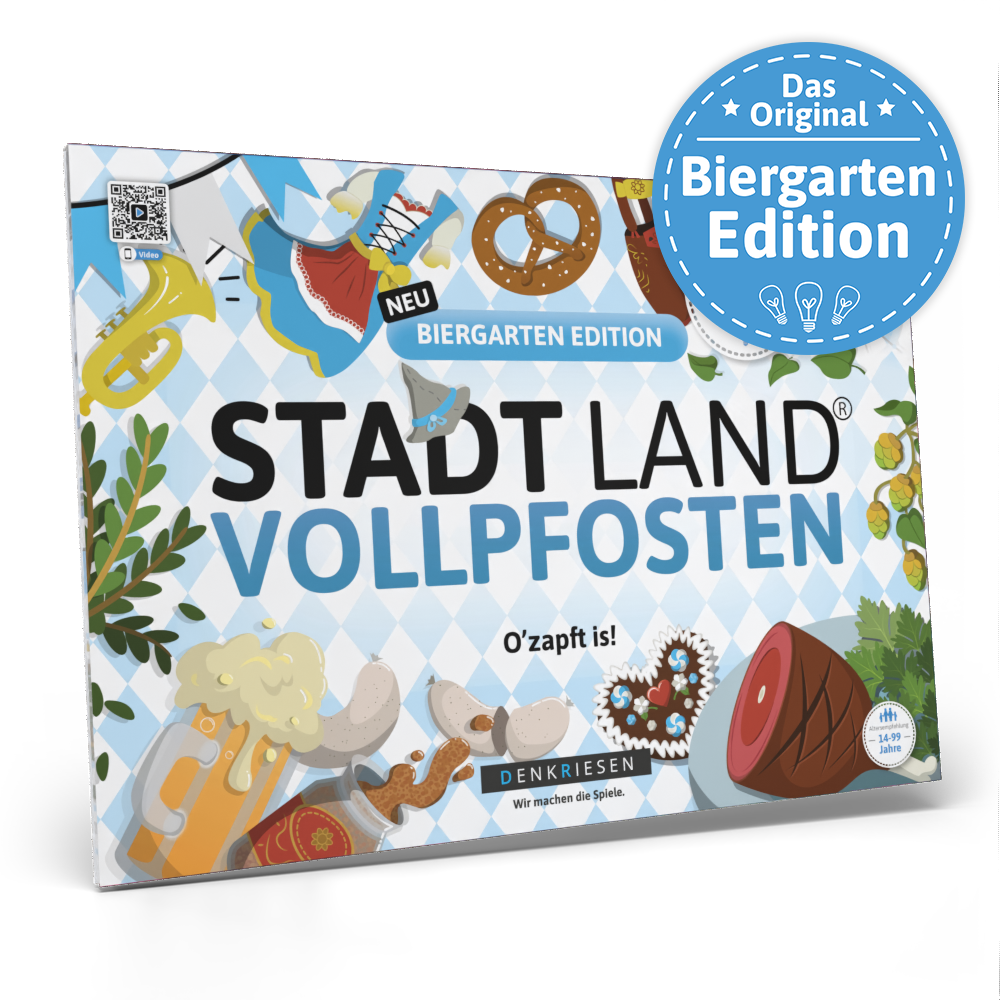 Stadt Land Vollpfosten® Spielblock | Biergarten Edition