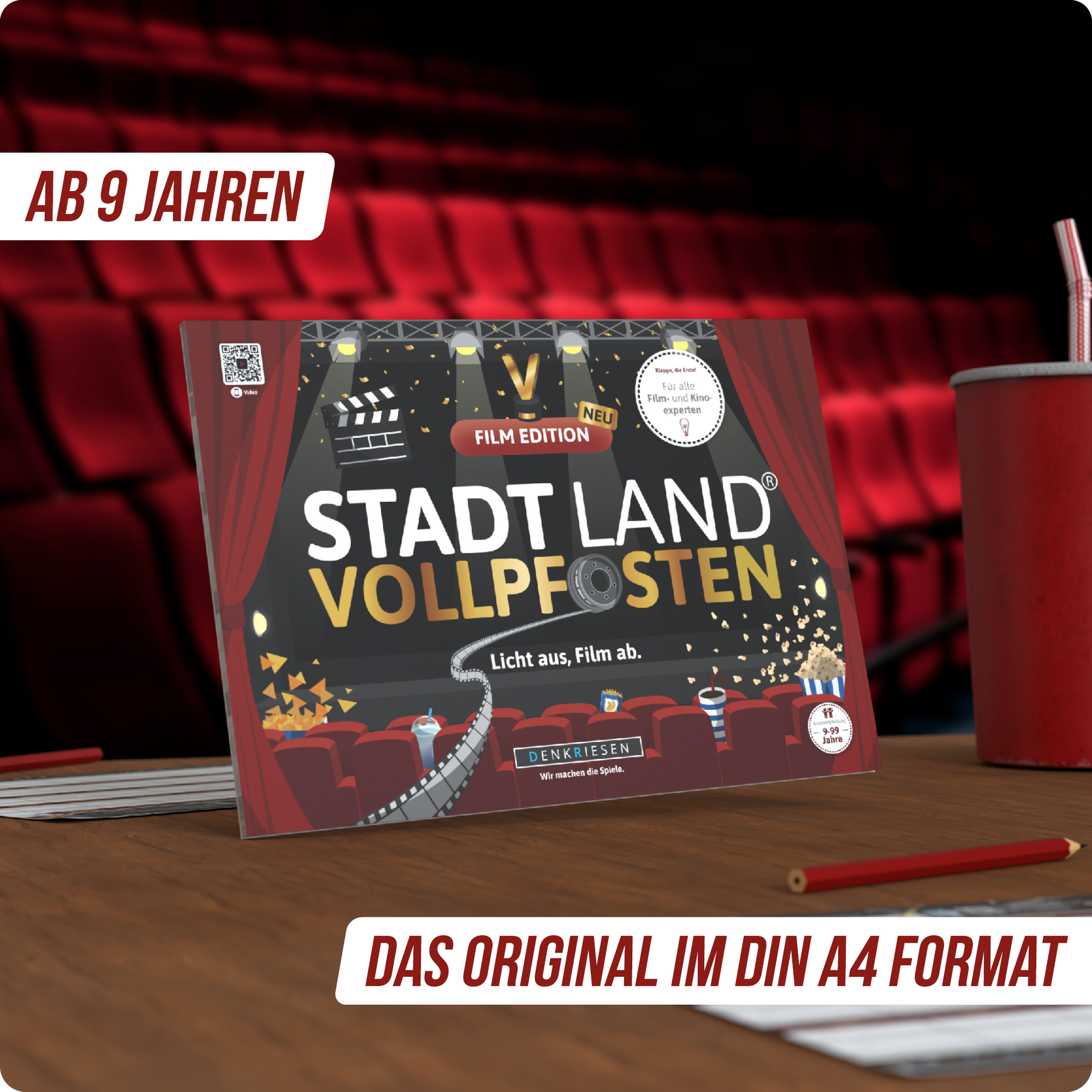 Stadt Land Vollpfosten® Spielblock | Film Edition