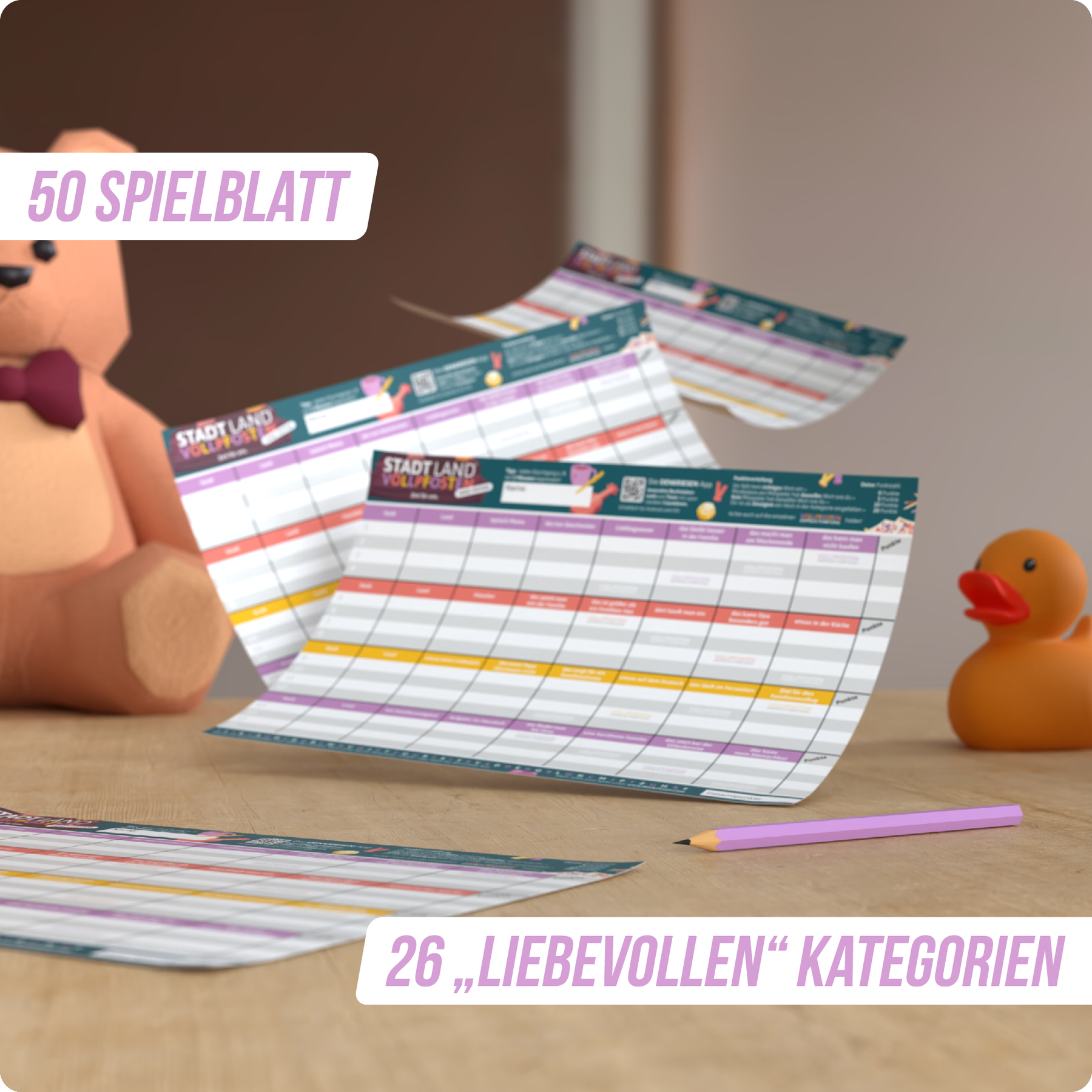 Stadt Land Vollpfosten® Spielblock | Family Edition