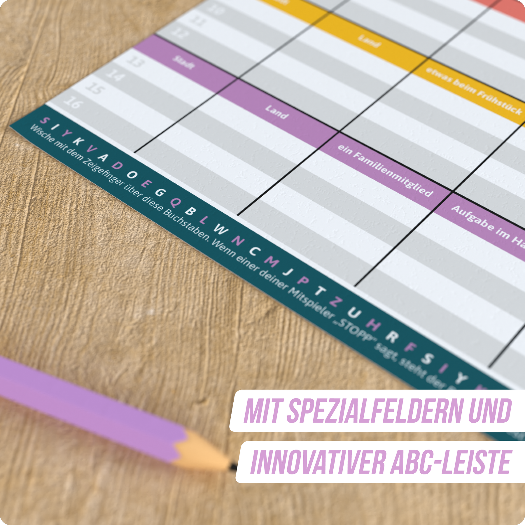 Stadt Land Vollpfosten® Spielblock | Family Edition