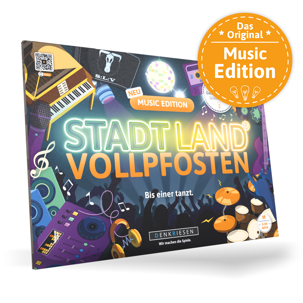 Stadt Land Vollpfosten® Spielblock | Music Edition
