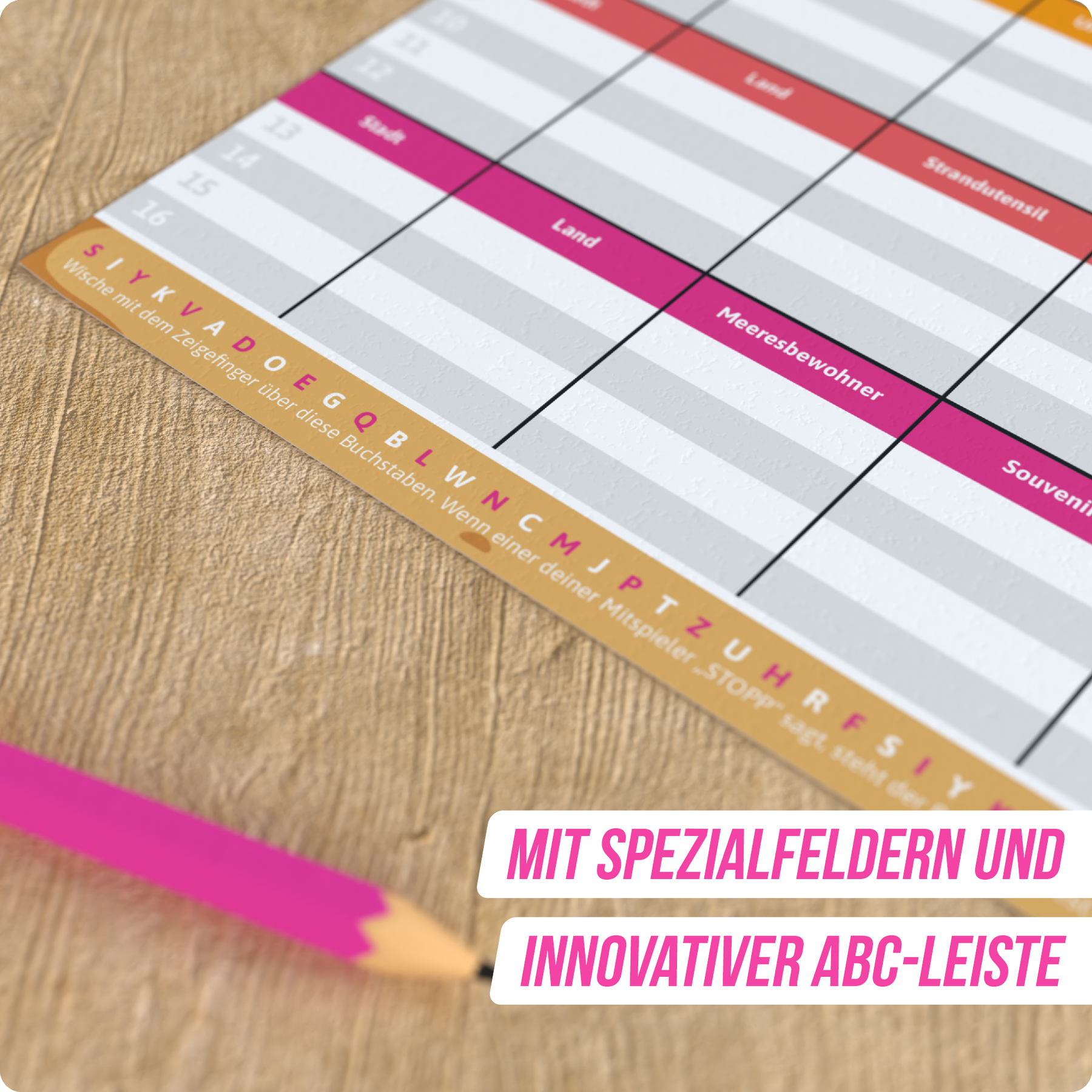 Stadt Land Vollpfosten® Spielblock | Mallorca Edition