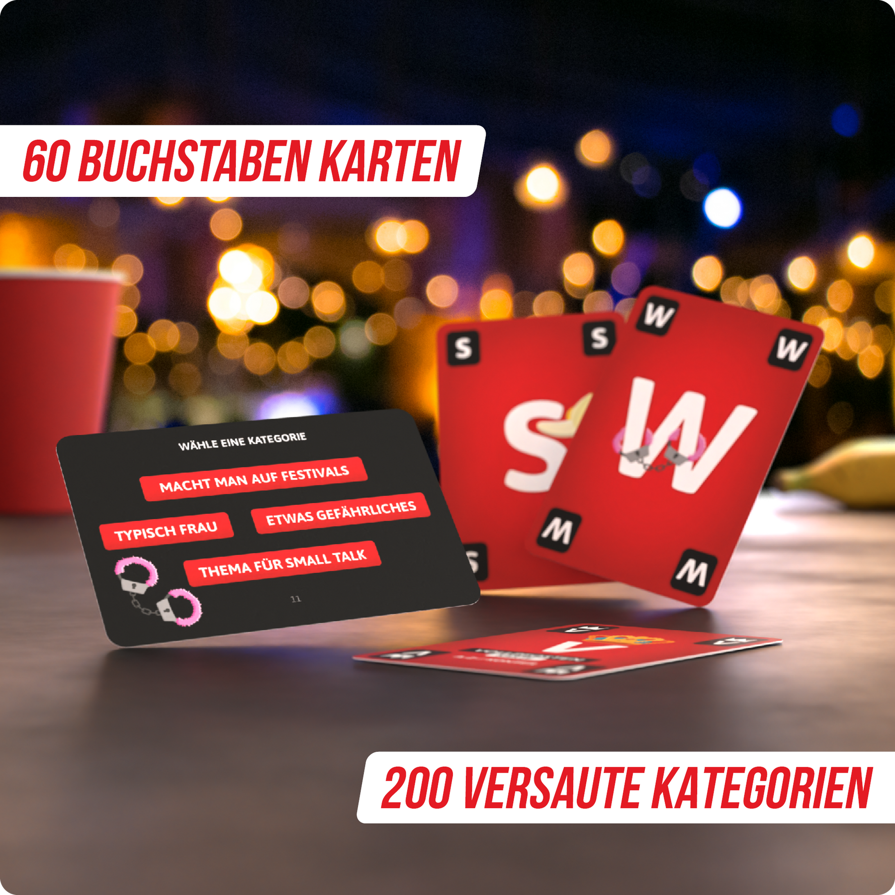 Stadt Land Vollpfosten® Kartenspiel | Rotlicht Edition