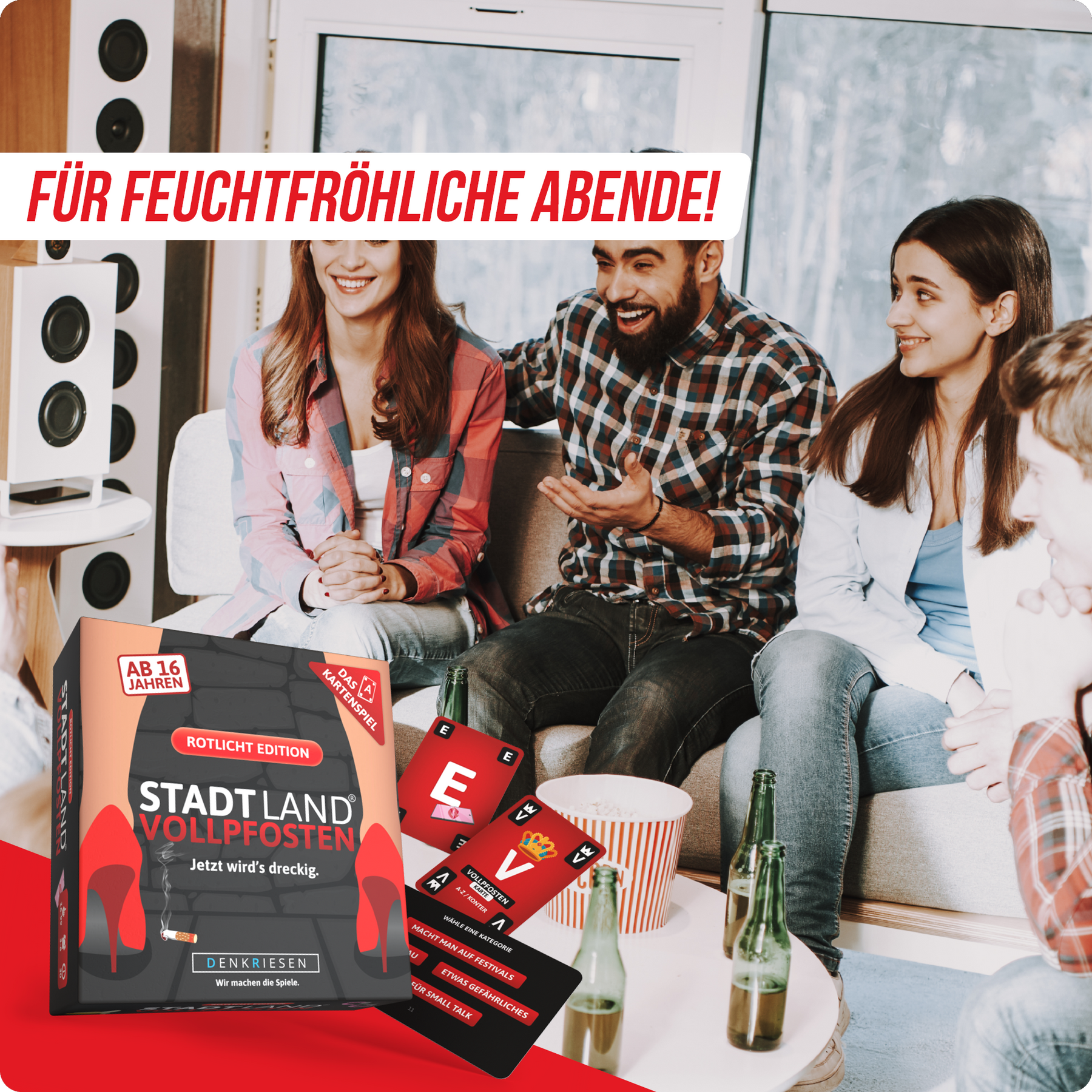Stadt Land Vollpfosten® Kartenspiel | Rotlicht Edition