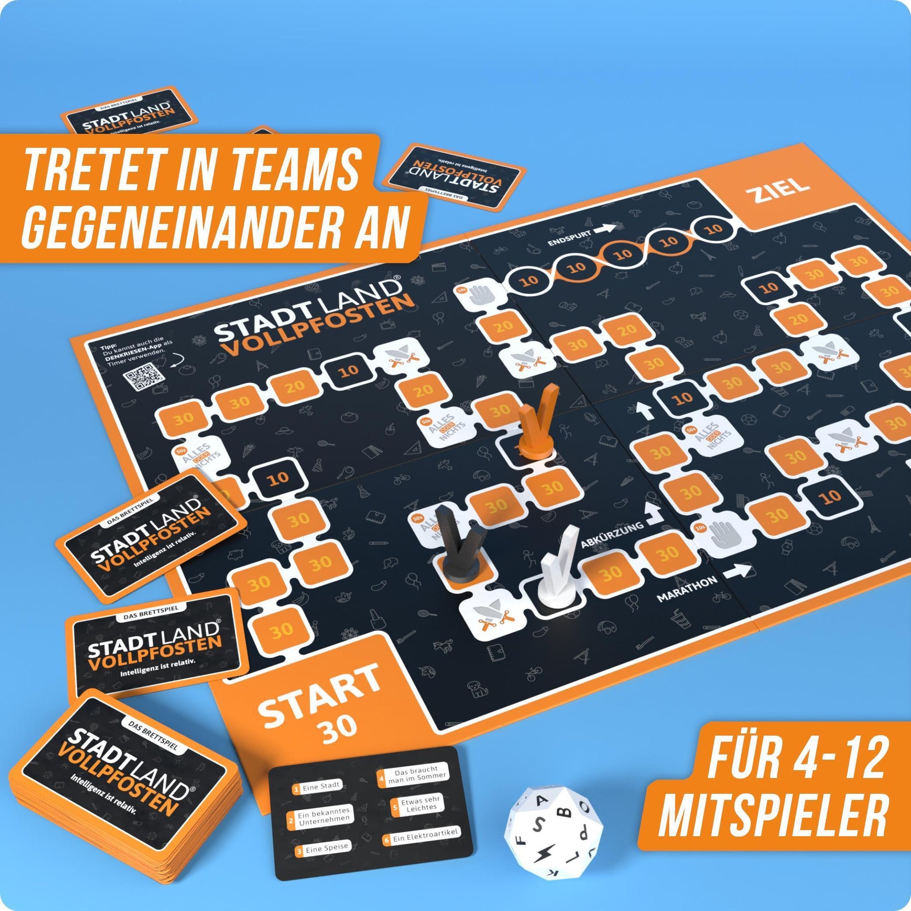 Stadt Land Vollpfosten® Das Brettspiel | Grundspiel + Rotlicht Erweiterung