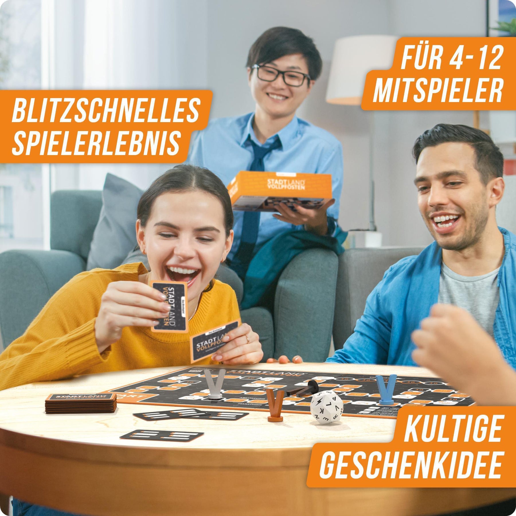 Stadt Land Vollpfosten® Das Brettspiel | Grundspiel + Rotlicht Erweiterung