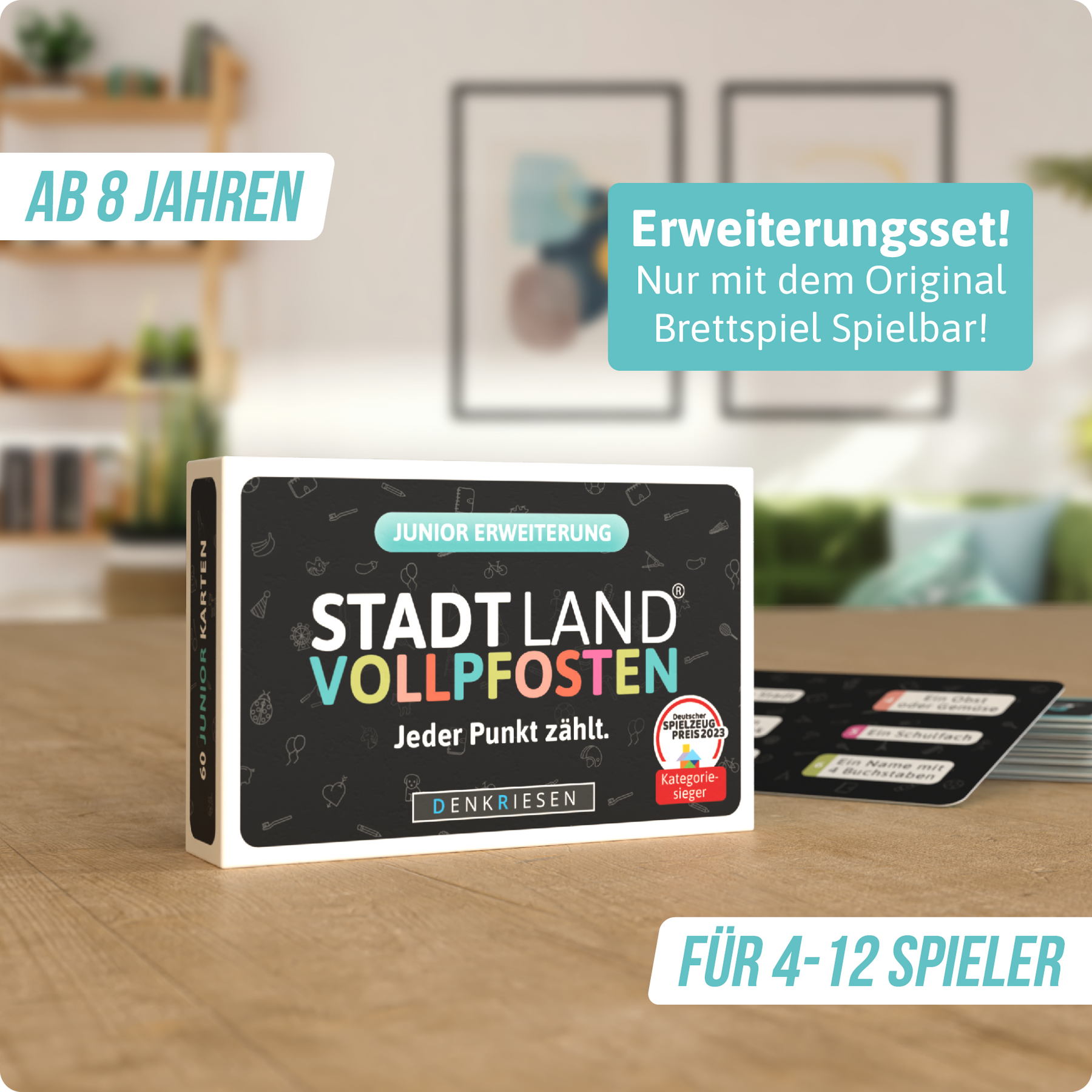 Stadt Land Vollpfosten® Das Brettspiel | Junior Erweiterung