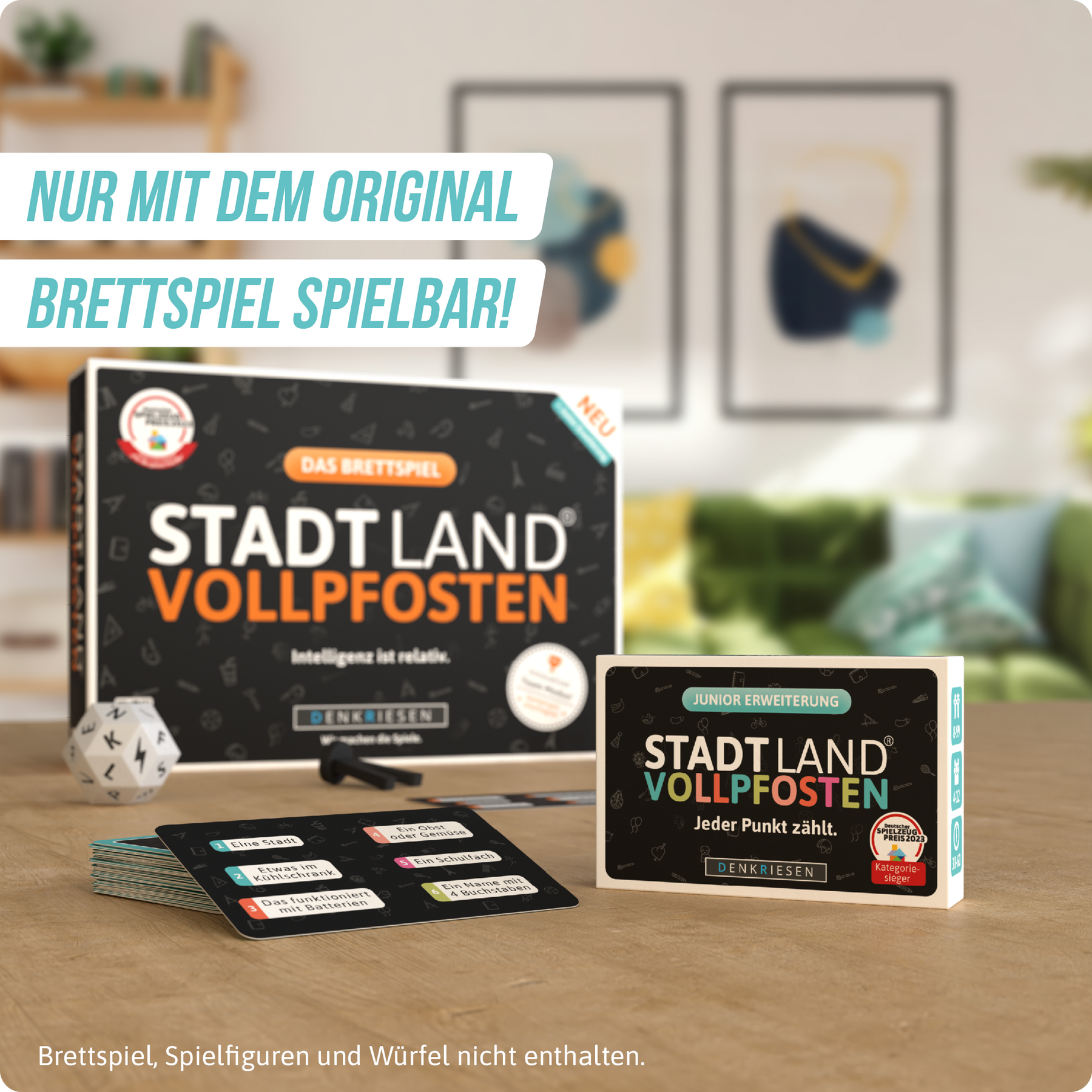 Stadt Land Vollpfosten® Das Brettspiel | Junior Erweiterung