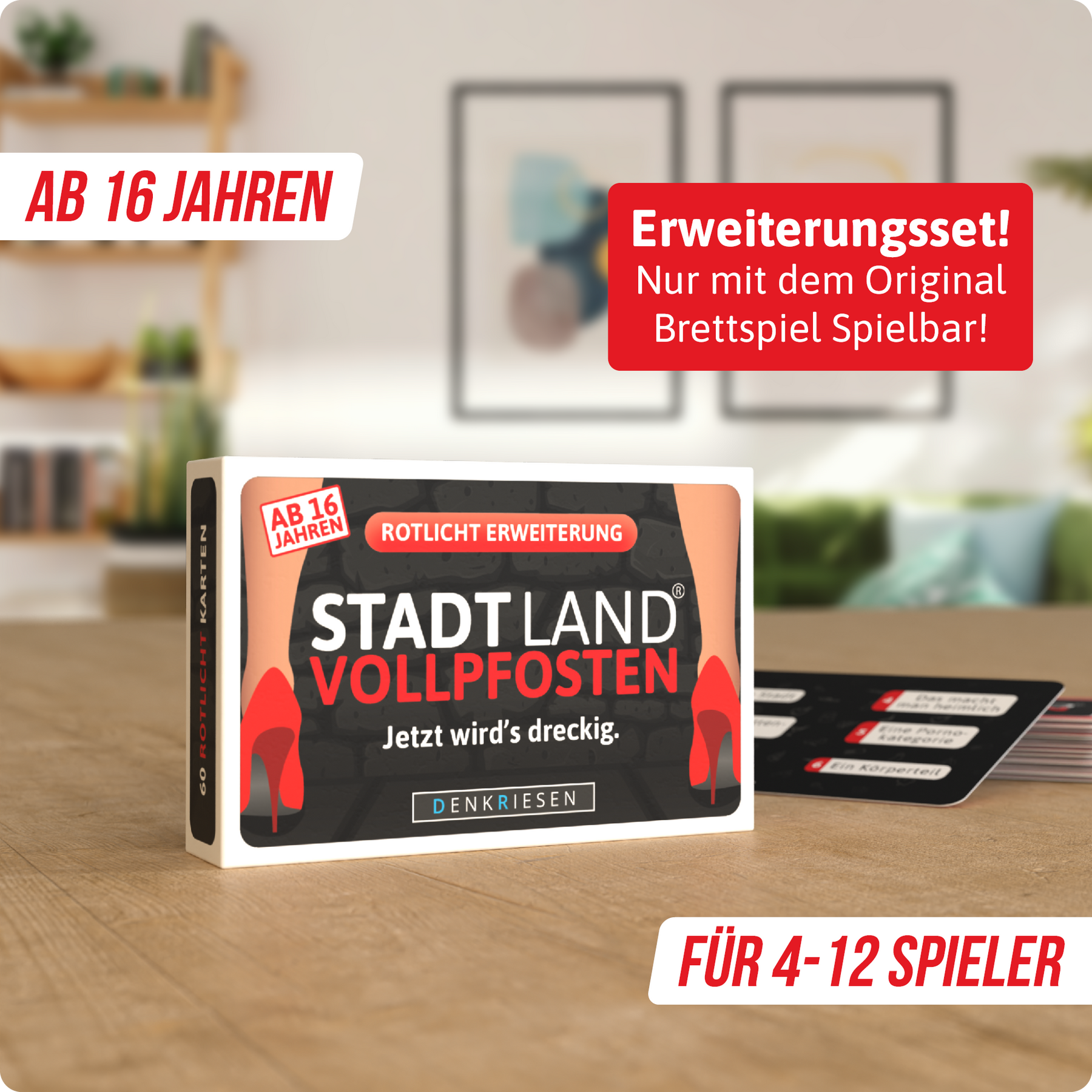 Stadt Land Vollpfosten® Das Brettspiel | Rotlicht Erweiterung