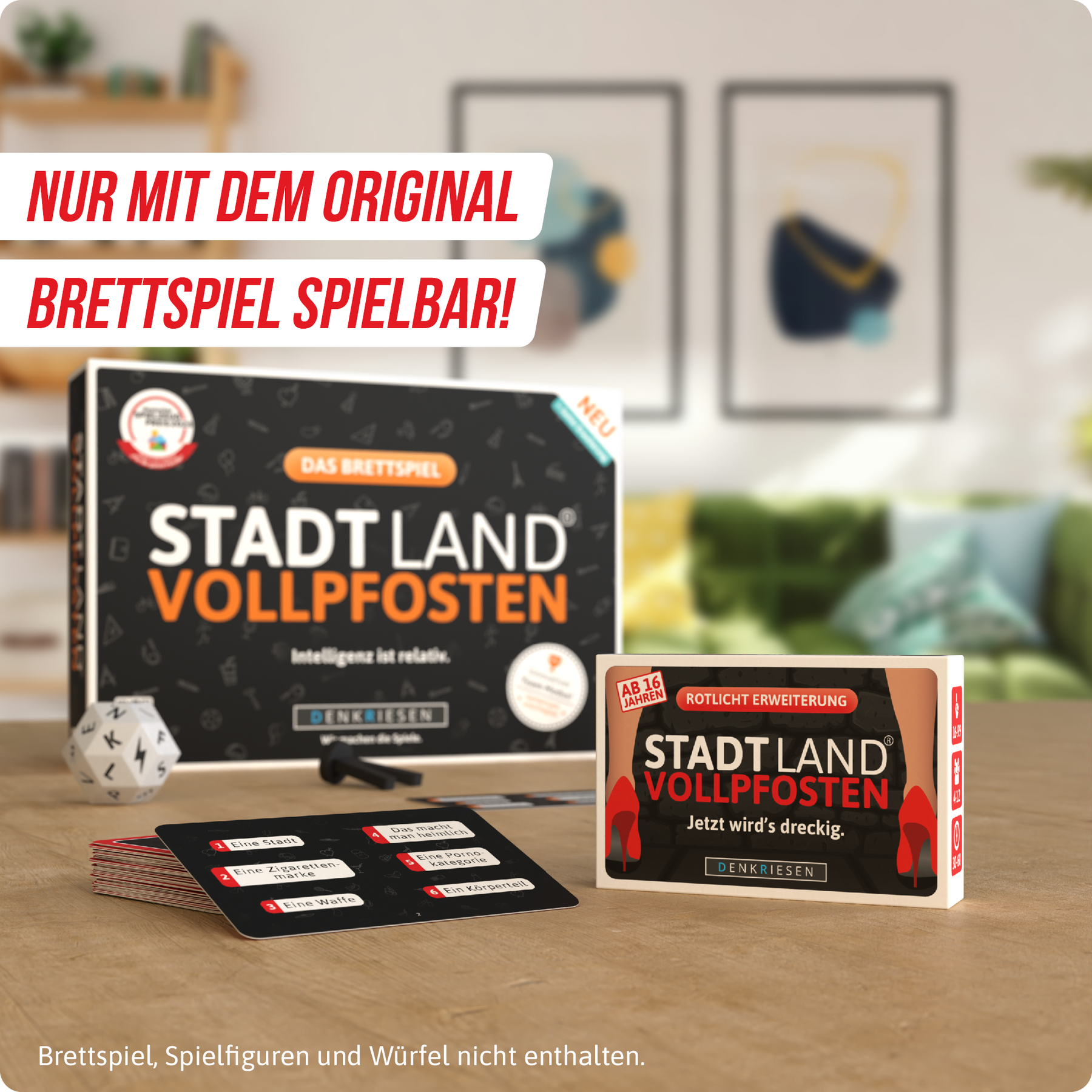 Stadt Land Vollpfosten® Das Brettspiel | Rotlicht Erweiterung