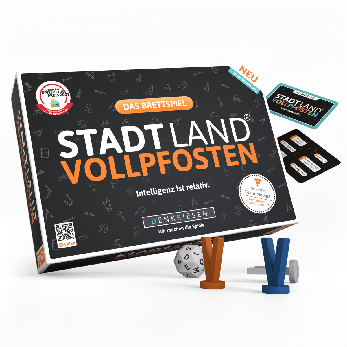 Stadt Land Vollpfosten® Das Brettspiel | inkl. Junior Erweiterung