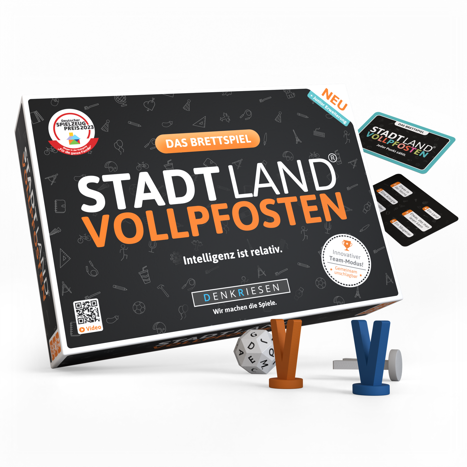Stadt Land Vollpfosten® Das Brettspiel | inkl. Junior Erweiterung
