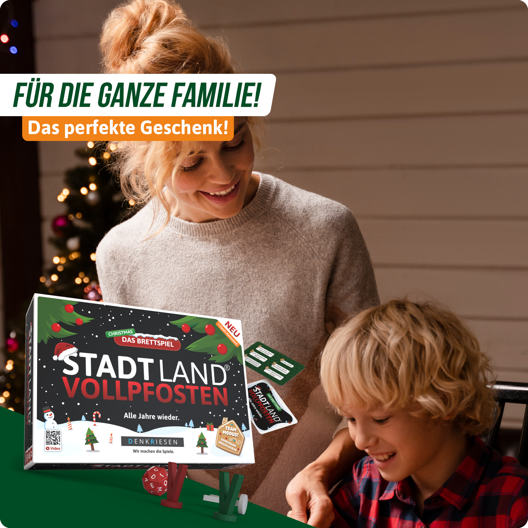 Stadt Land Vollpfosten® Das Brettspiel | Christmas Edition inkl. Classic Erweiterung