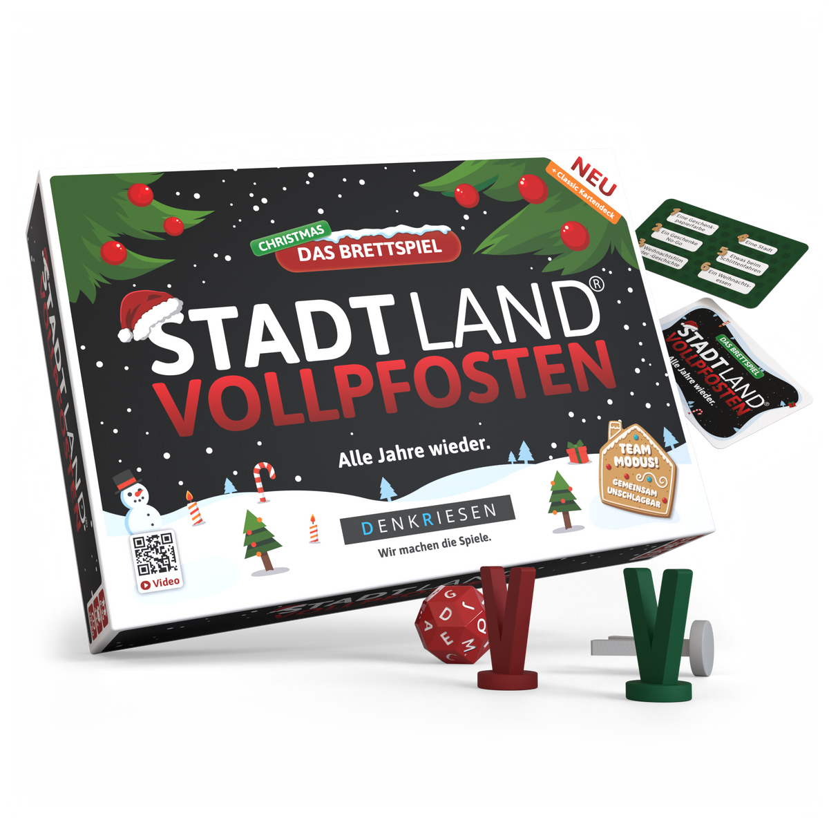 Stadt Land Vollpfosten® Das Brettspiel | Christmas Edition inkl. Classic Erweiterung
